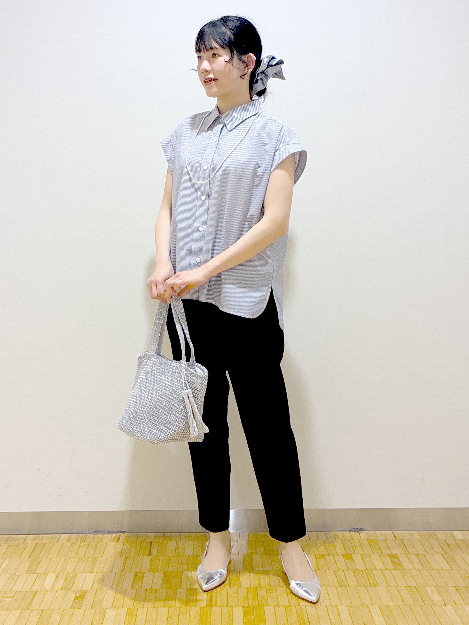  beni_gingerさんの「Reflect｜【接触冷感】フレンチスリーブシャツブラウス」を使ったコーディネート