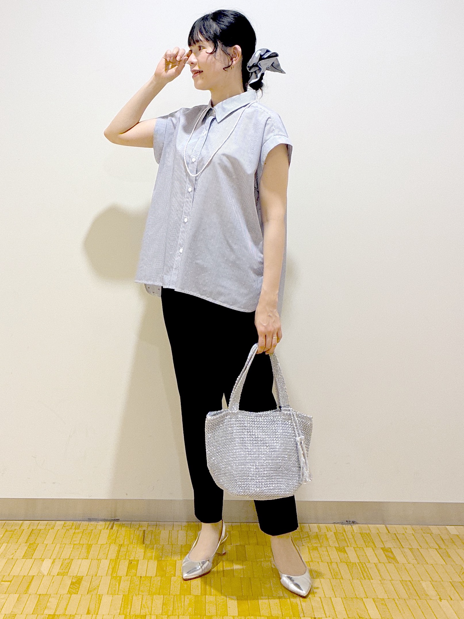  beni_gingerさんの「Reflect｜【接触冷感】フレンチスリーブシャツブラウス」を使ったコーディネート