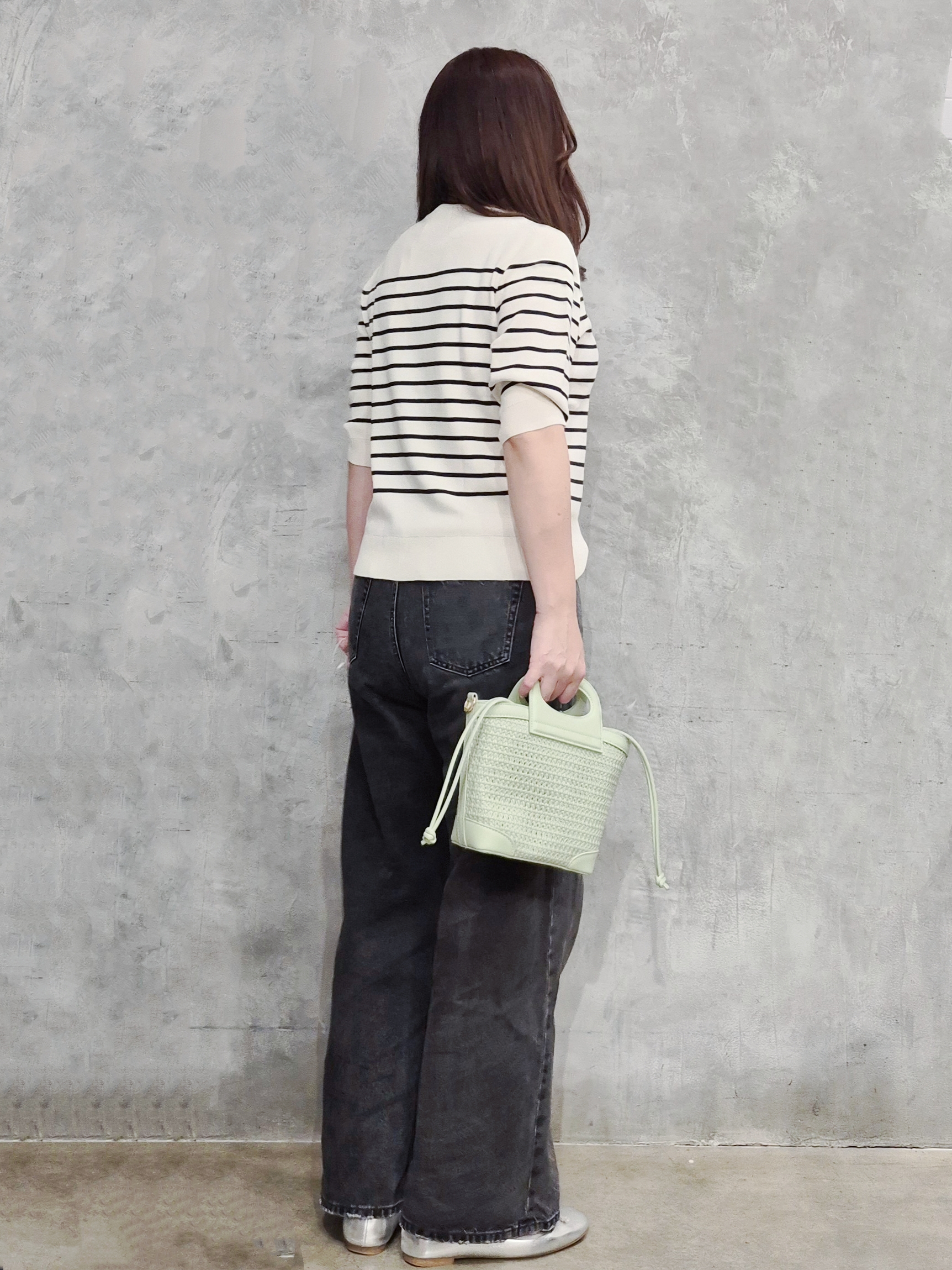 ひさえさんの「THE SHOP TK｜【S-XL/ひんやりタッチ】美しさ際立つ 6分袖ニット 洗濯機OK/UVケア/毛玉になりにくい」を使ったコーディネート