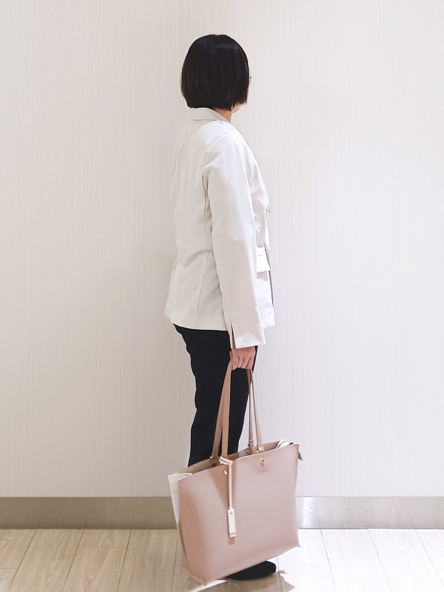 KaHoさんの「index｜《再入荷》ダブルブレストテーラードジャケット【接触冷感／吸水速乾／イージーアイロン／防シワ／洗濯機O」を使ったコーディネート