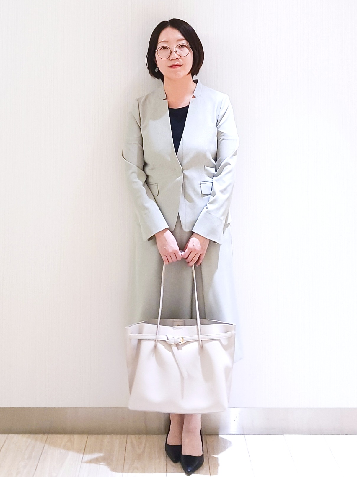 KaHoさんの「index｜【接触冷感／吸水速乾】ノーカラージャケット／セットアップ対応可《洗える／防シワ／ストレッチ》」を使ったコーディネート