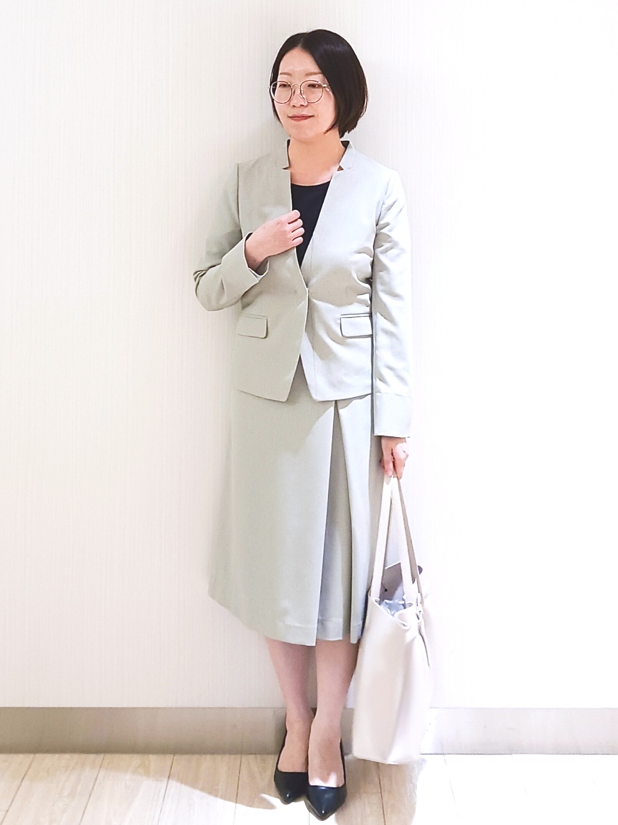KaHoさんの「index｜【接触冷感／吸水速乾】ノーカラージャケット／セットアップ対応可《洗える／防シワ／ストレッチ》」を使ったコーディネート