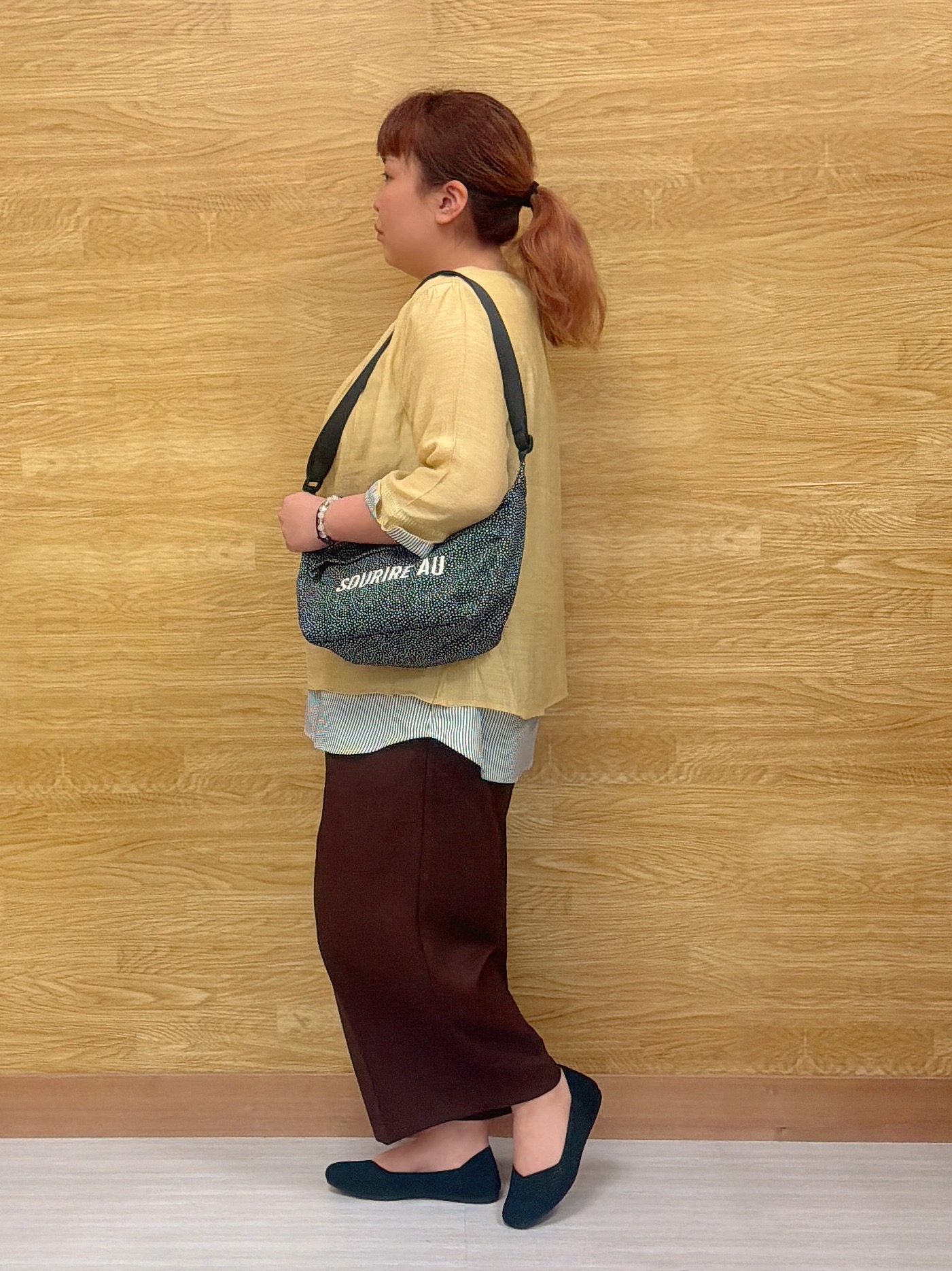 ぁむさんの「SHOO･LA･RUE｜【洗濯機可/体型カバー】1枚でサマ見え 7分袖スラブレイヤード風トップス」を使ったコーディネート