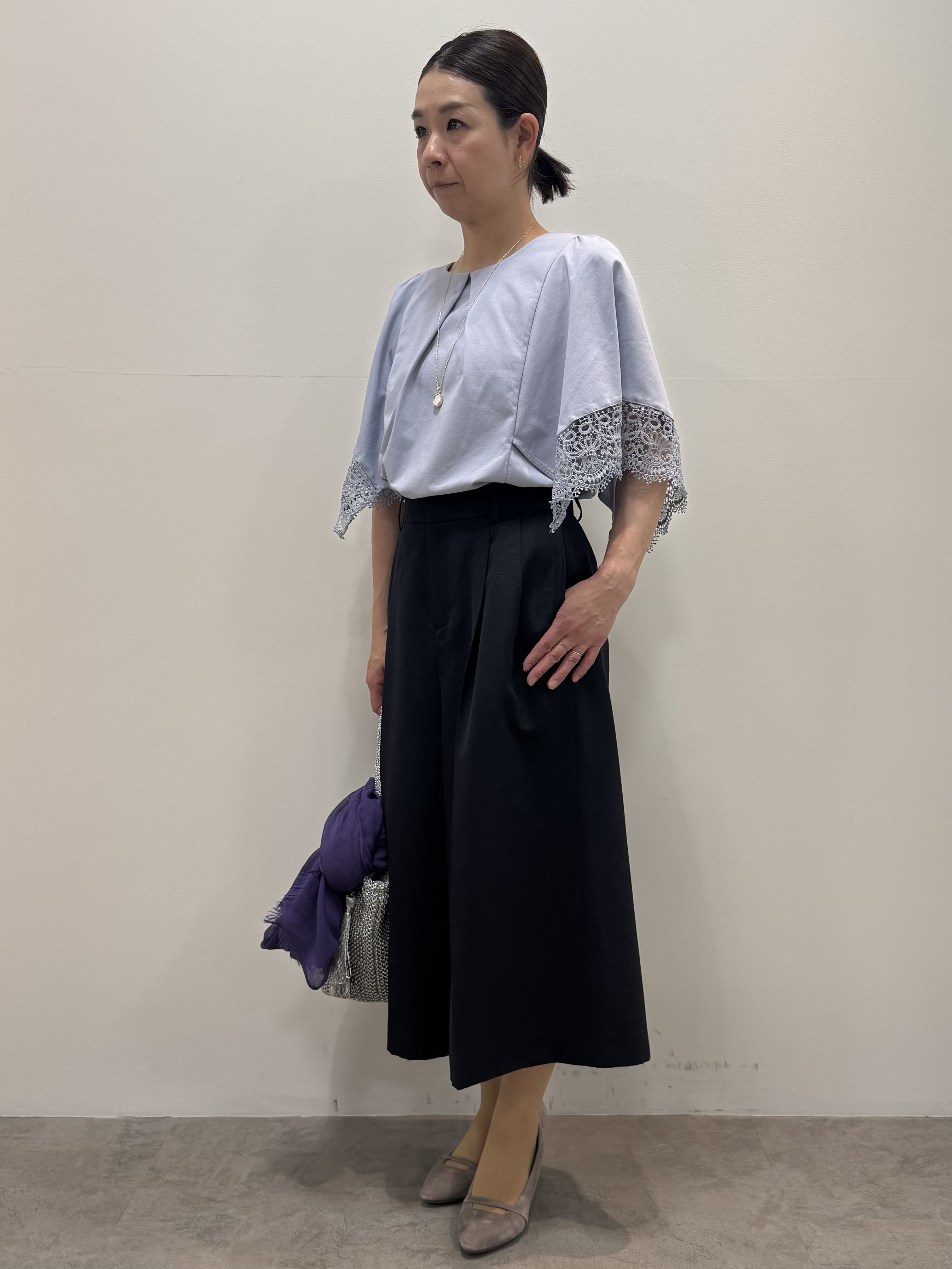 koyaさんの「Reflect｜【UVカット／接触冷感】レーススリーブジャージカットソー」を使ったコーディネート