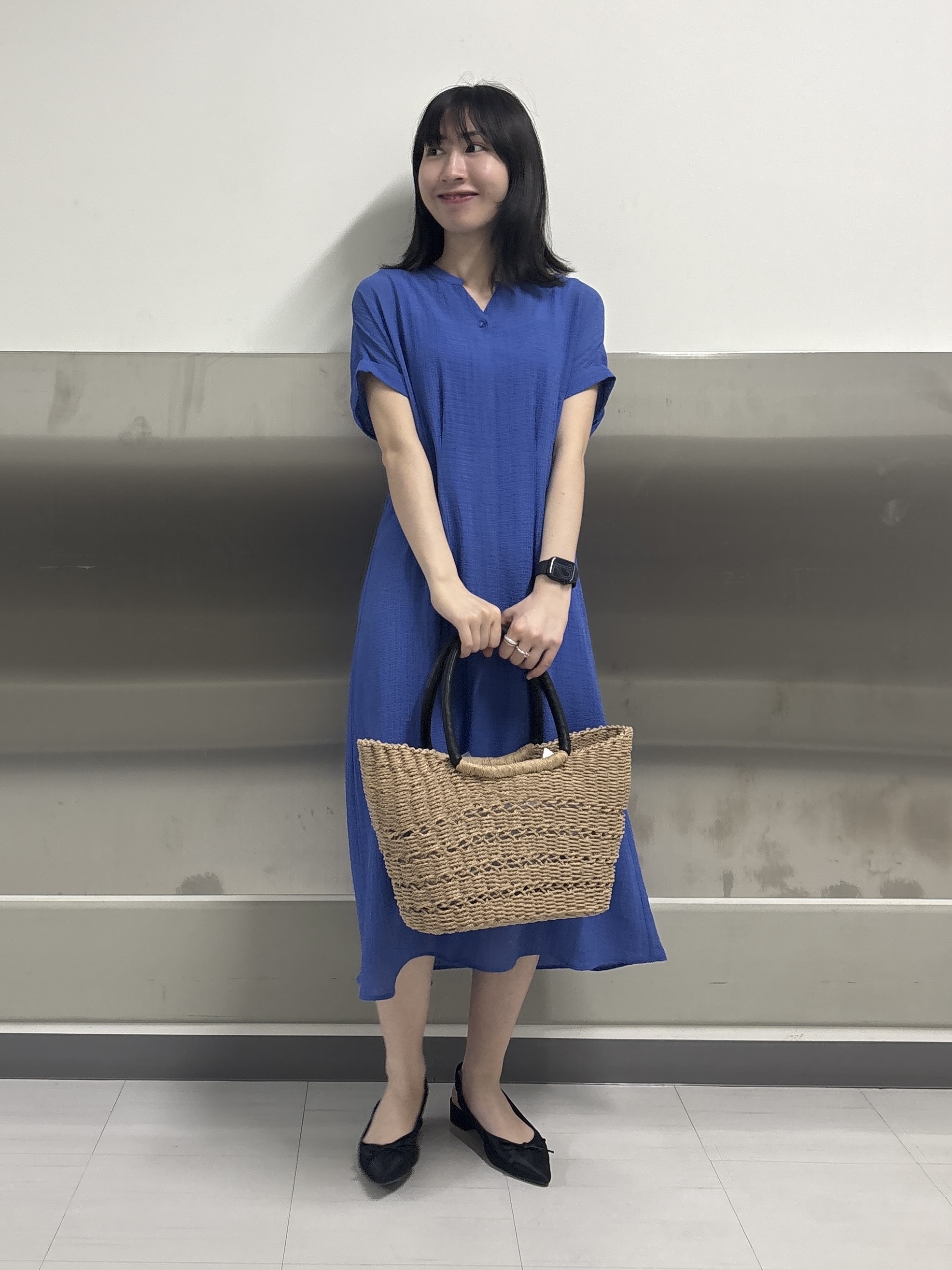 Yoshimiさんの「INDIVI｜【透かし編み】ペーパーヤーン バスケットバッグ」を使ったコーディネート