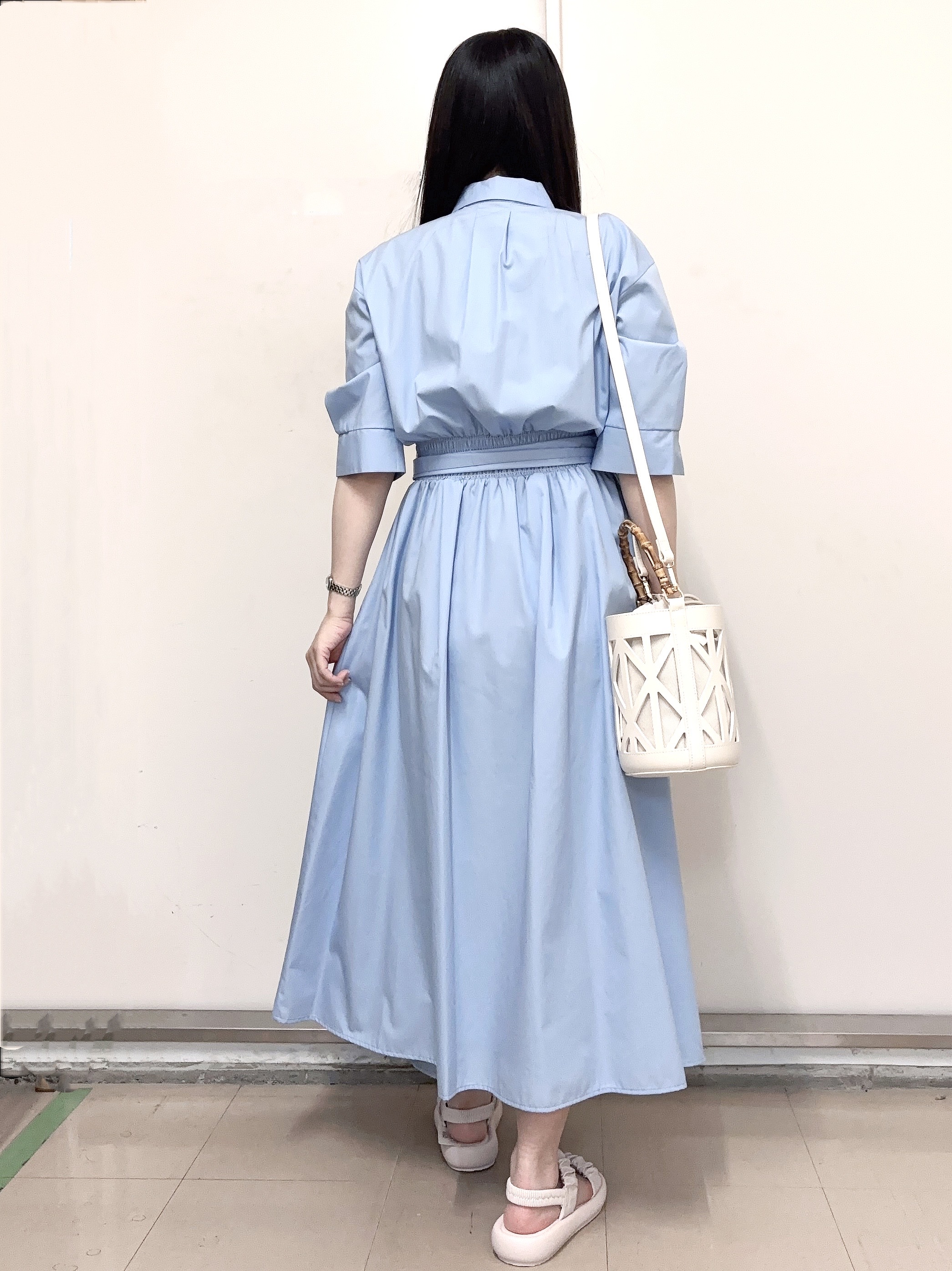 あきさんの「OPAQUE.CLIP｜リボンベルト付きシャツワンピース【洗濯機OK／防シワ加工】」を使ったコーディネート