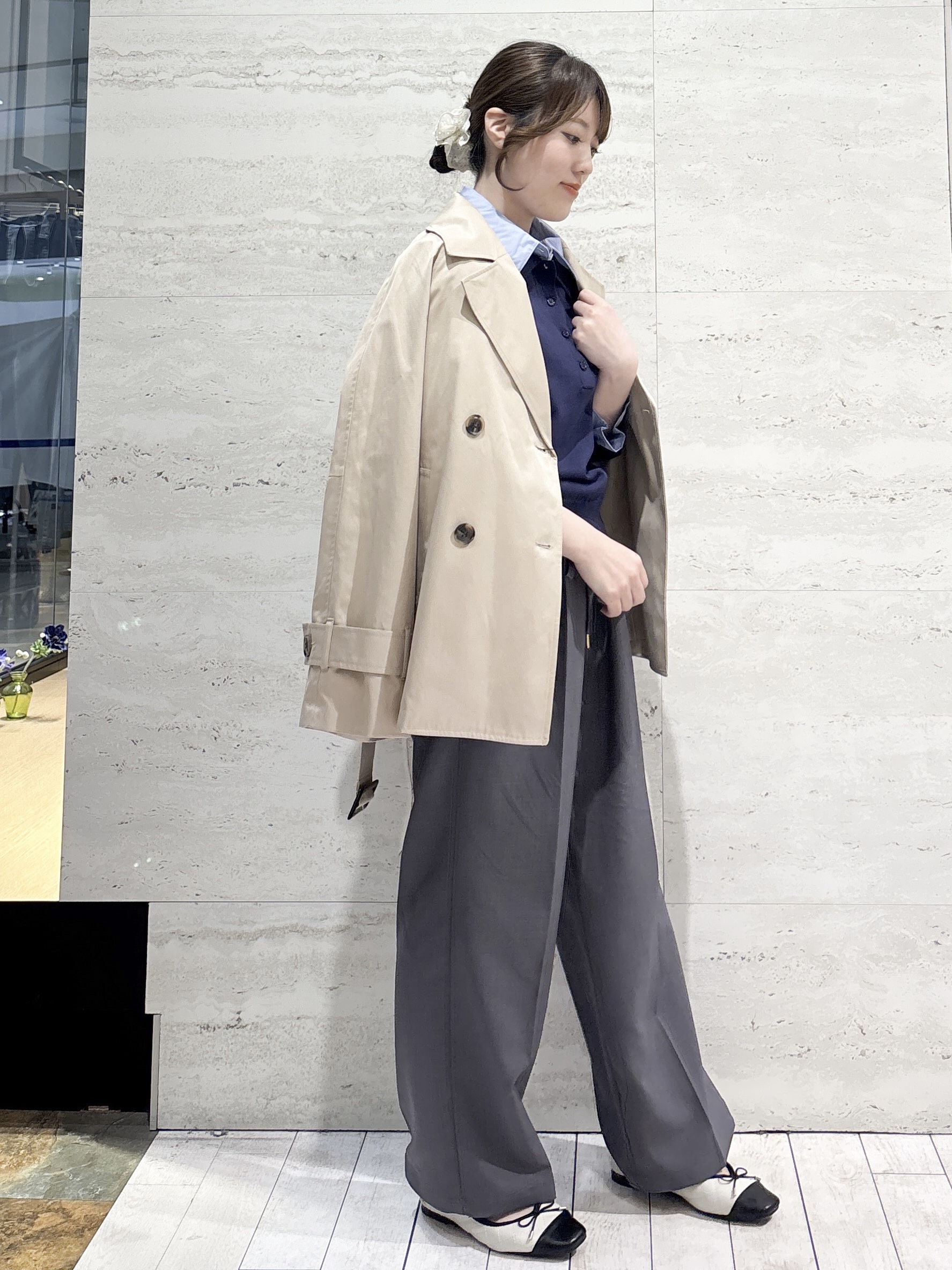 かほさんの「OPAQUE.CLIP｜ミドルトレンチコート【洗濯機OK】」を使ったコーディネート