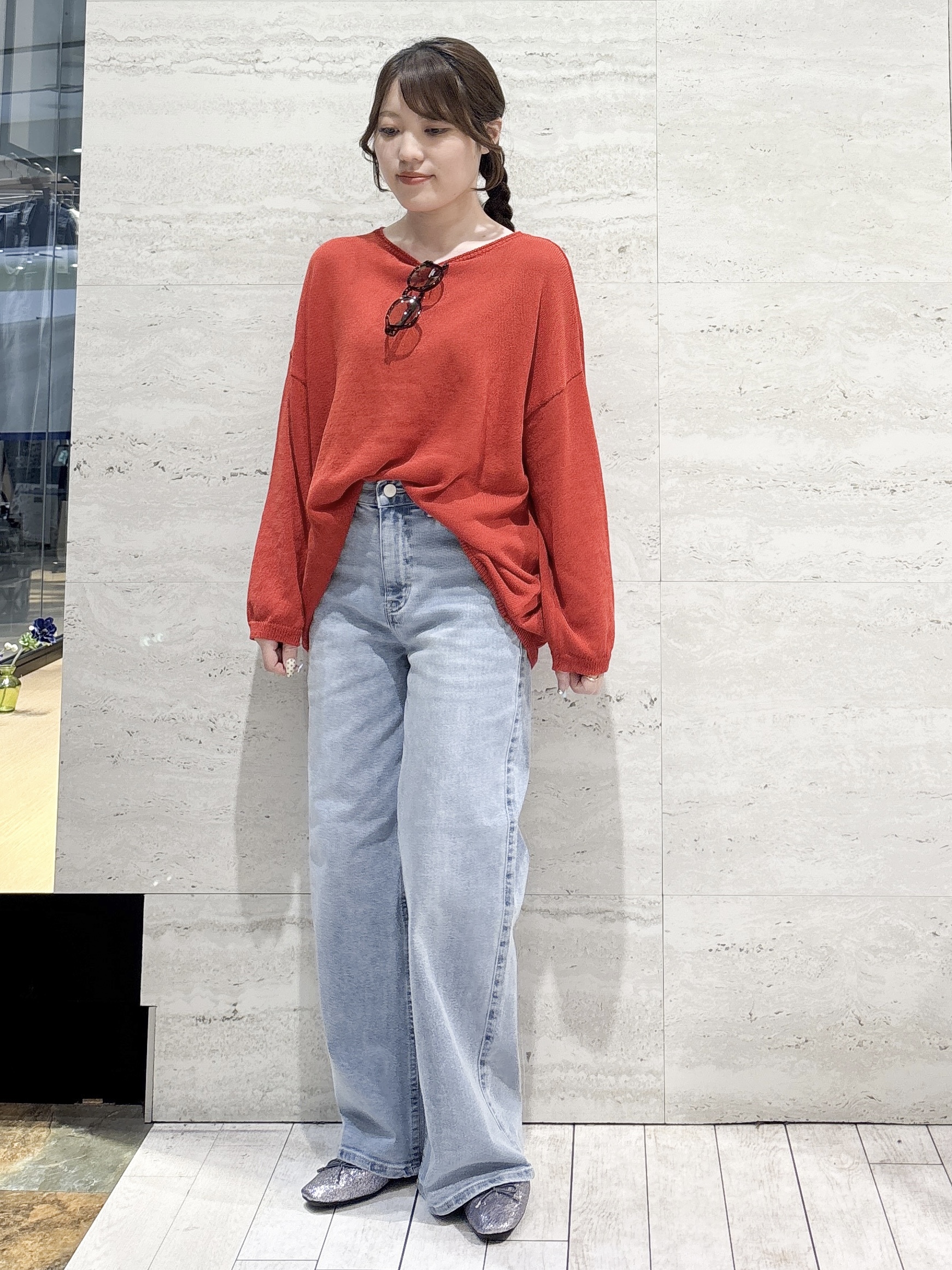 かほさんの「OPAQUE.CLIP｜麻混リラクシーニット【洗濯機OK】」を使ったコーディネート