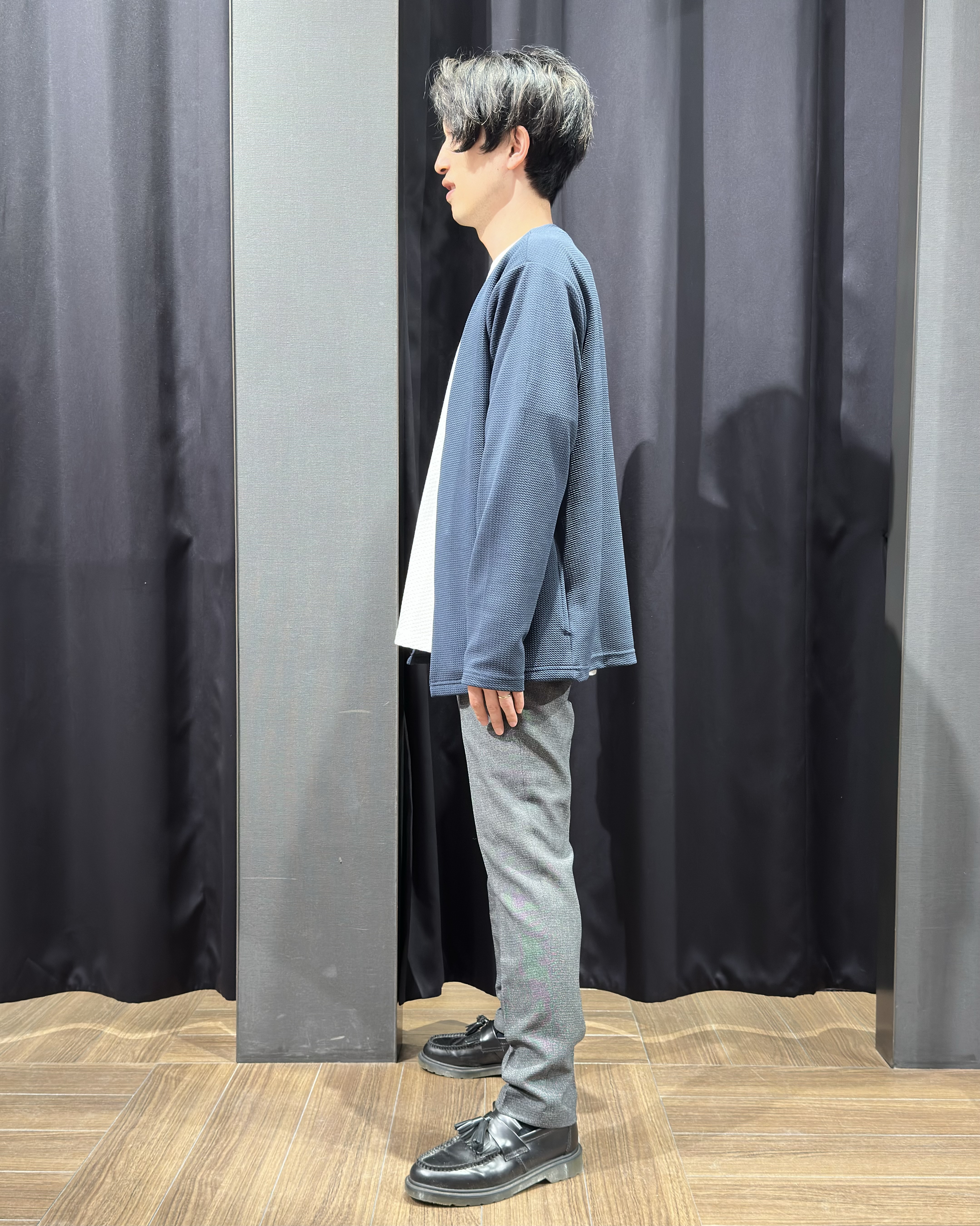 tomoyaさんの「THE SHOP TK｜【2点セット】カーディガン＋半袖Tシャツ 洗濯機OK」を使ったコーディネート