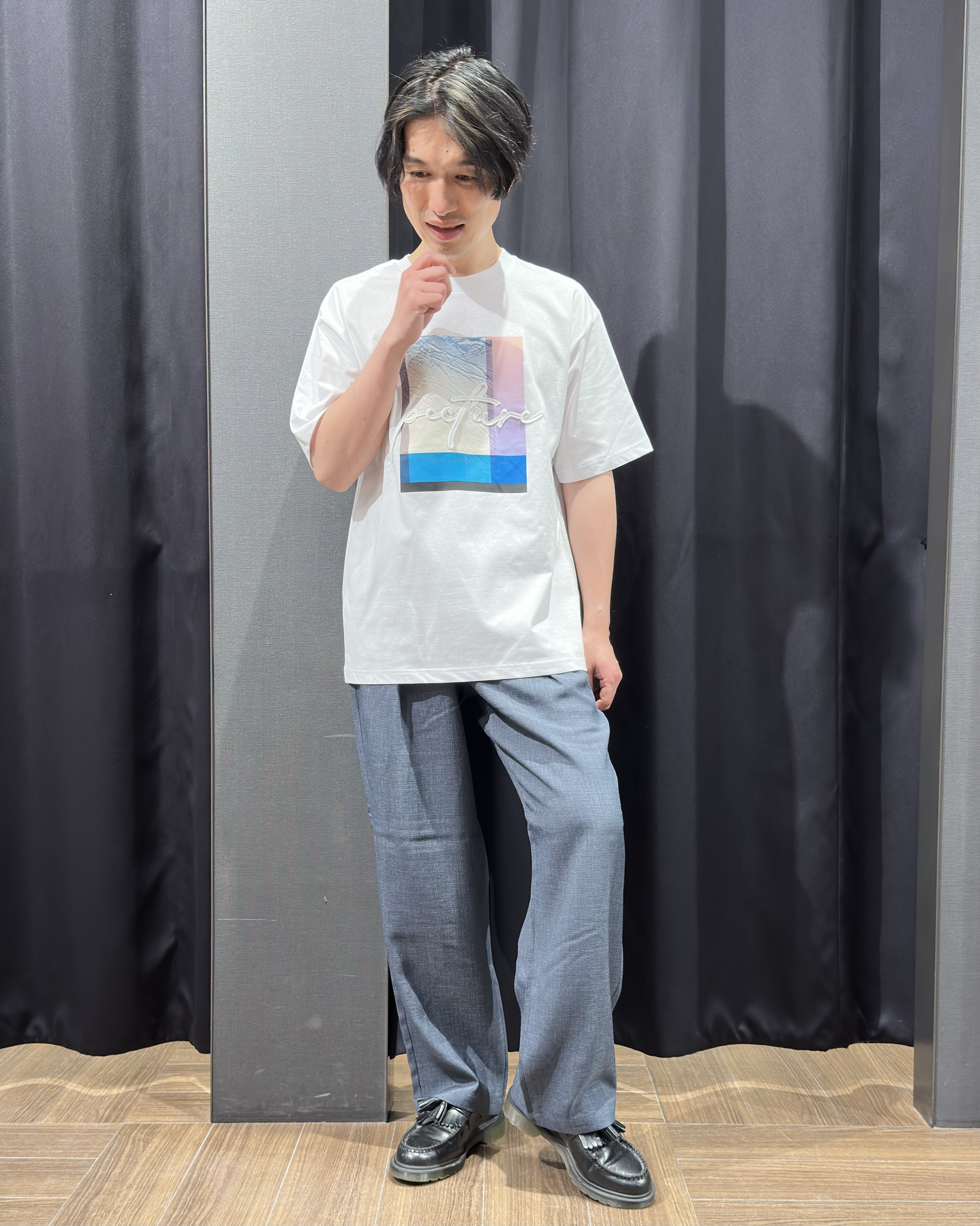tomoyaさんの「THE SHOP TK｜コード刺繍 半袖Tシャツ 洗濯機OK」を使ったコーディネート