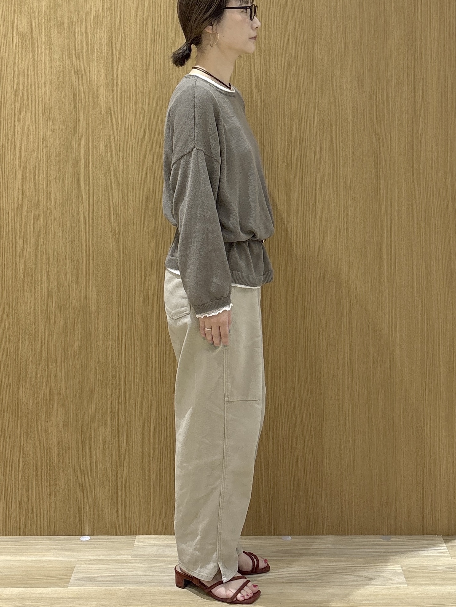 たけねぇさんの「OPAQUE.CLIP｜麻混リラクシーニット【洗濯機OK】」を使ったコーディネート