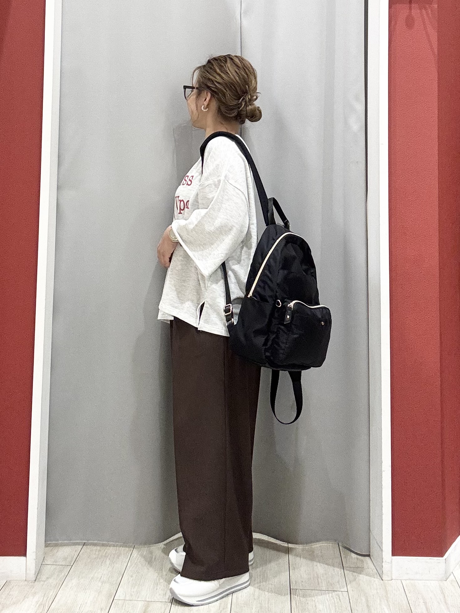 shioさんの「SHOO･LA･RUE｜【洗濯機可/S-LL/選べる6柄】切りっぱなしお袖がこなれカジュアル 5分袖シアーTシャツ」を使ったコーディネート