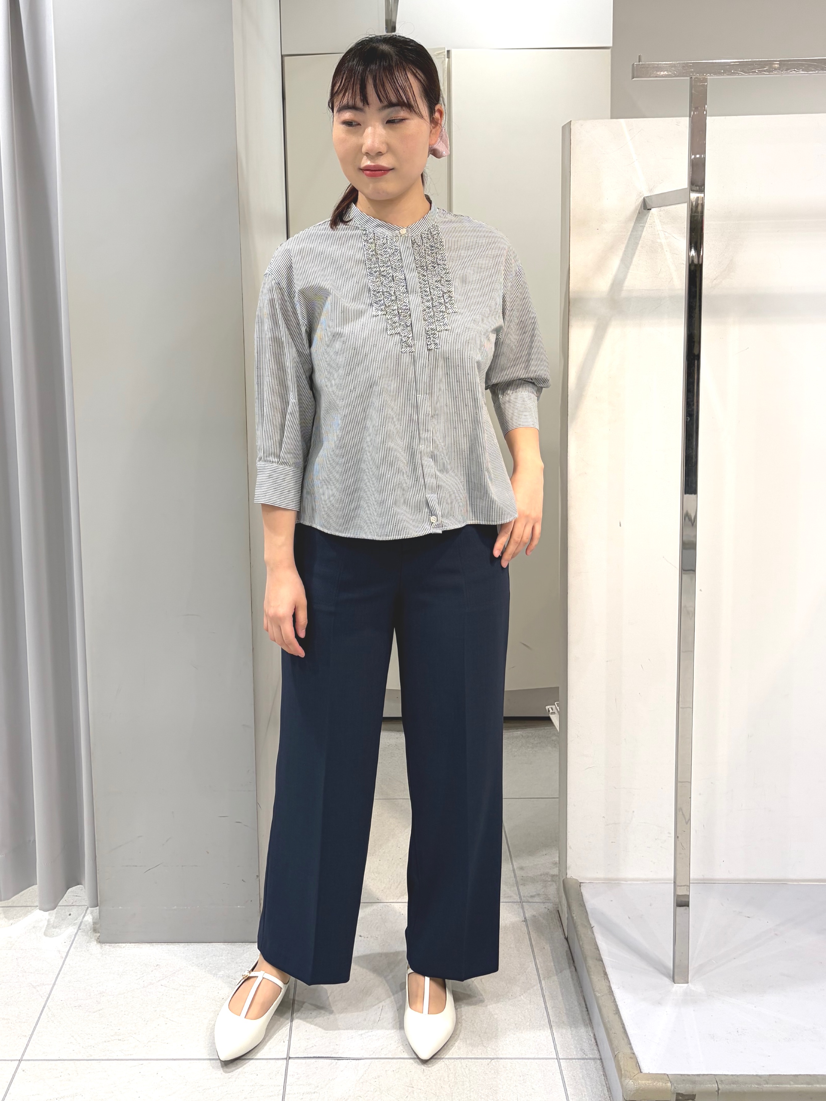 AZUSAさんの「Reflect｜【接触冷感】八分袖フロントフリルブラウス」を使ったコーディネート