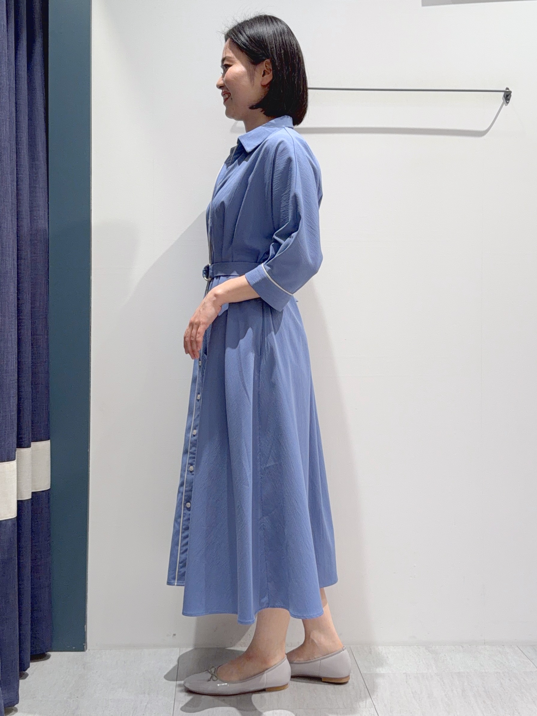 あんりさんの「grove｜【貴島明日香さん着用・美シルエット】ウエストタック配色ワンピース」を使ったコーディネート