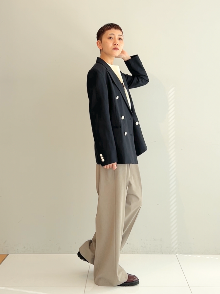 OCHIAIさんの「DRESSTERIOR｜【セットアップ可】リネンブレンドダブルブレストジャケット」を使ったコーディネート