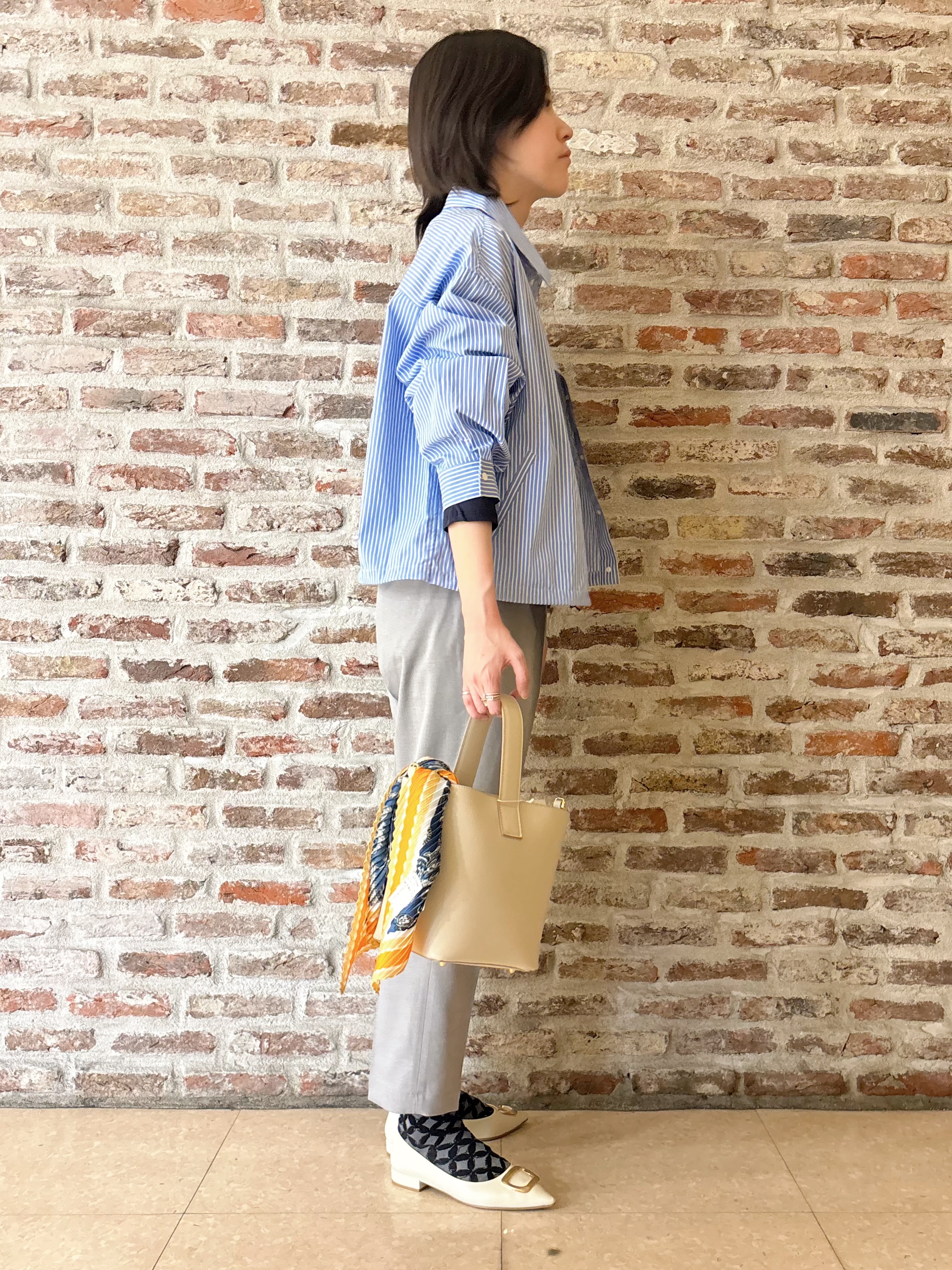 しばさんの「THE SHOP TK｜ショート丈シャツブルゾン」を使ったコーディネート