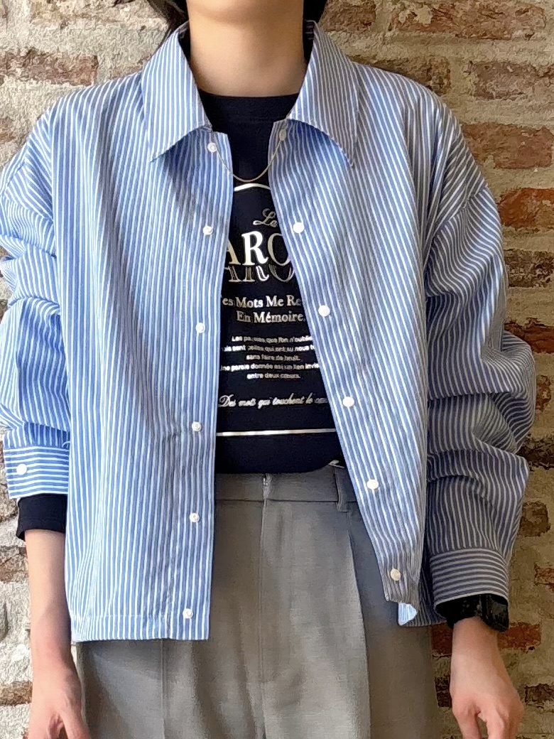 しばさんの「THE SHOP TK｜ショート丈シャツブルゾン」を使ったコーディネート