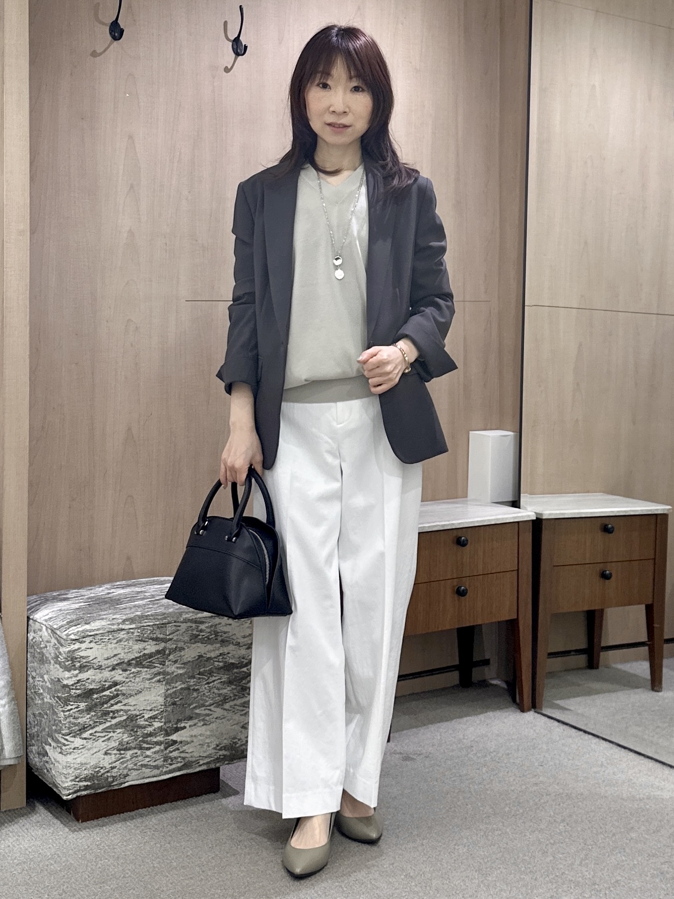 Miwaさんの「UNTITLED｜【セットアップ可/UV/接触冷感】エアリーテーラードジャケット」を使ったコーディネート