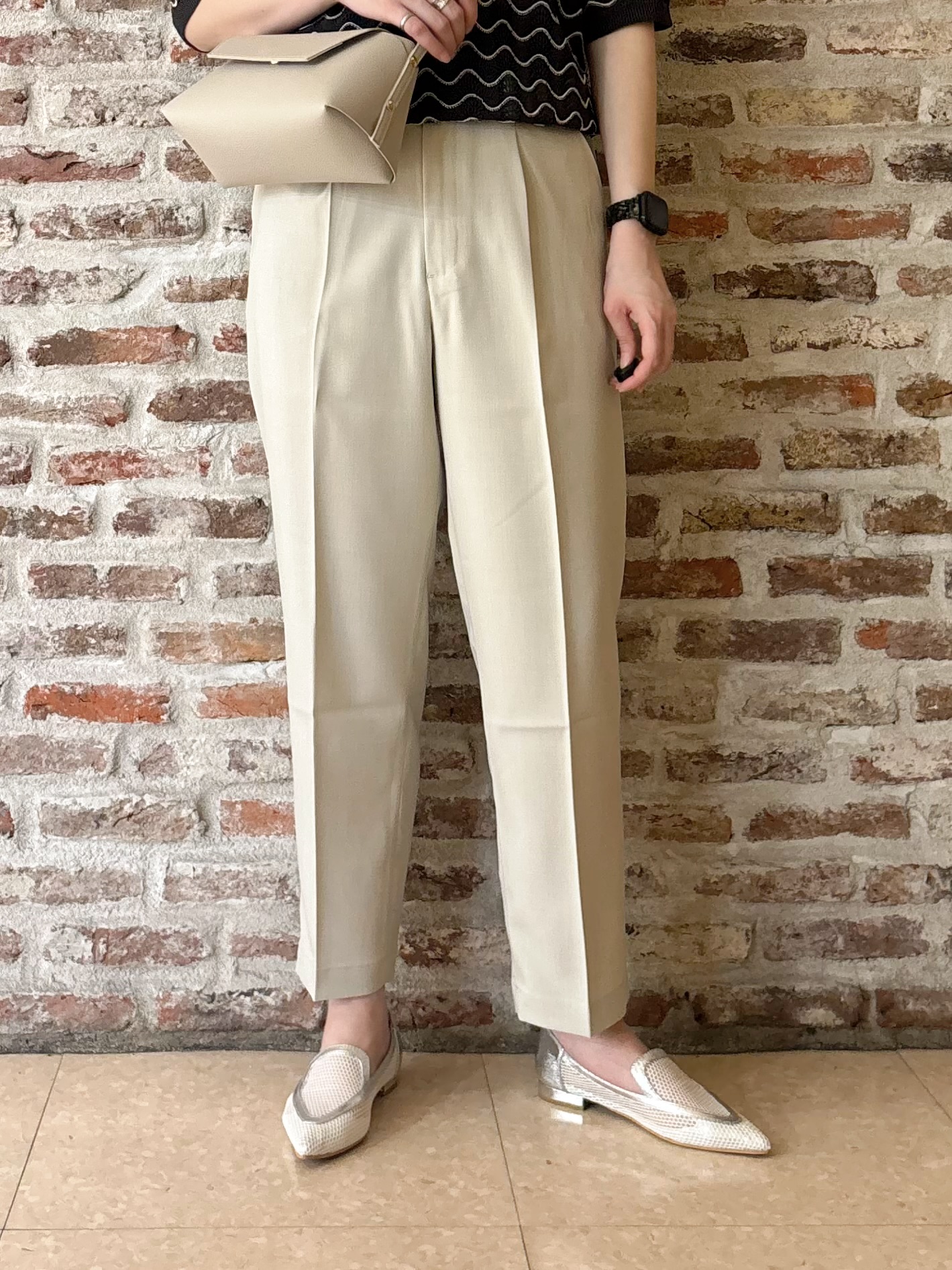しばさんの「THE SHOP TK｜【さらさらタッチ】ジャカードポロニット」を使ったコーディネート