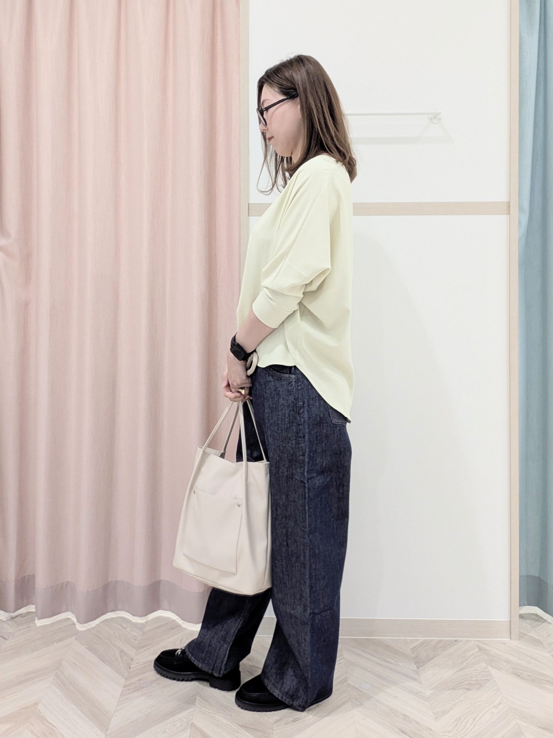 miyuさんの「SHOO･LA･RUE｜【着丈選べる/体型カバー/洗濯機可】さらさらとろん ドルマンブラウス」を使ったコーディネート
