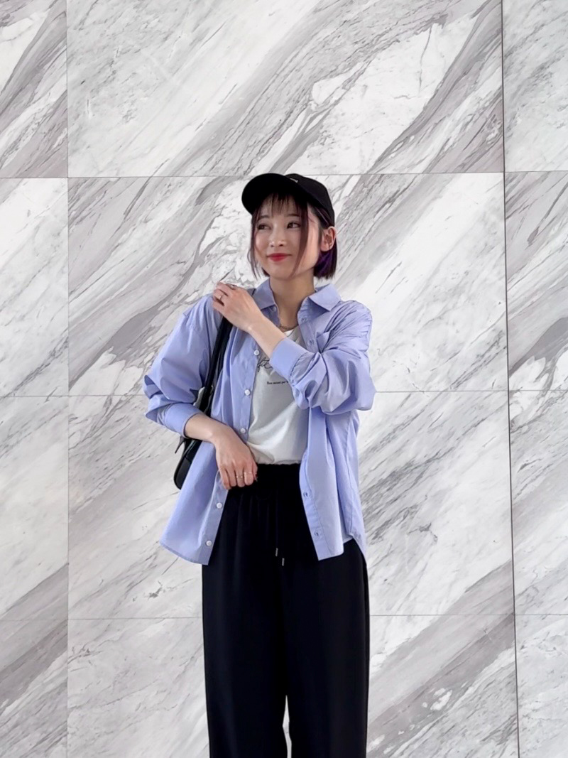 𝐜𝐡𝐢𝐤𝐚さんの「SHOO･LA･RUE｜【ひんやり/S-LL/洗濯機可】色・柄選べる お袖チュールレイヤード プリントアソートTシャツ」を使ったコーディネート