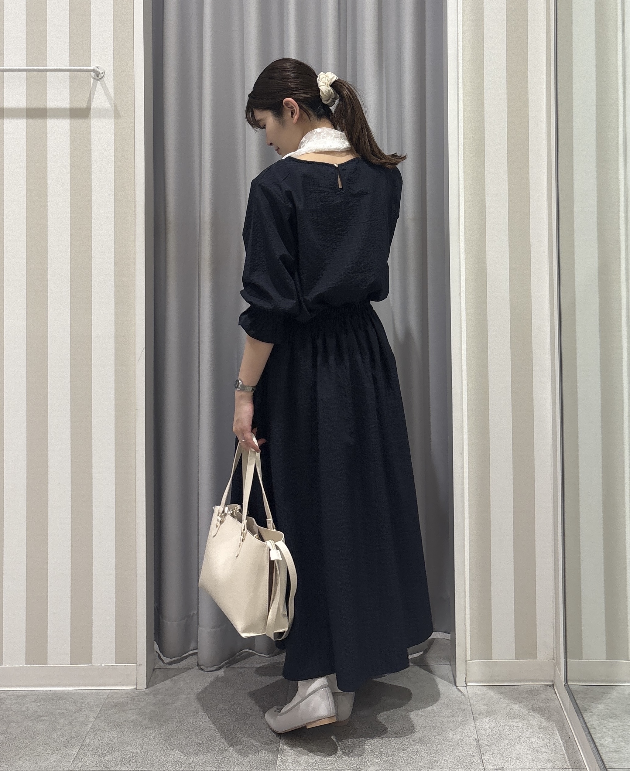 Rikaさんの「SHOO･LA･RUE｜【セットアップ可/洗濯機可】上品チェックが好印象 ゆるさら6分袖ブラウス」を使ったコーディネート
