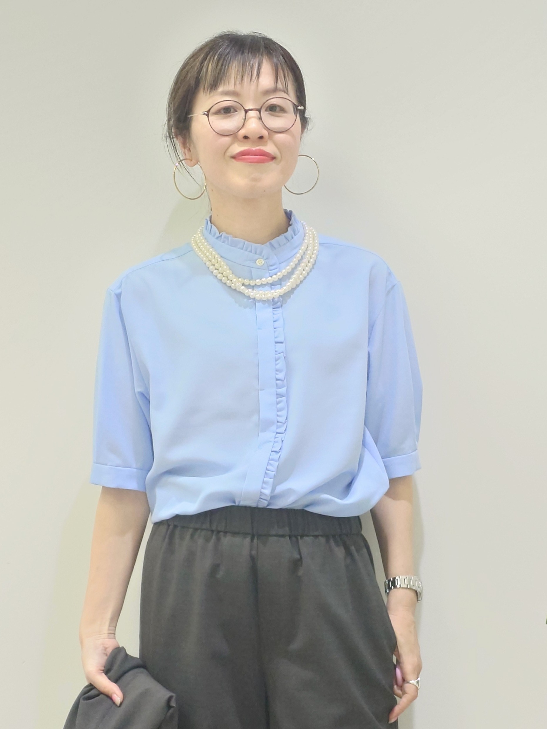 MUTSUKOさんの「UNTITLED｜【シワになりにくい/セットアップ可/接触冷感】ハーフスリーブジャケット」を使ったコーディネート
