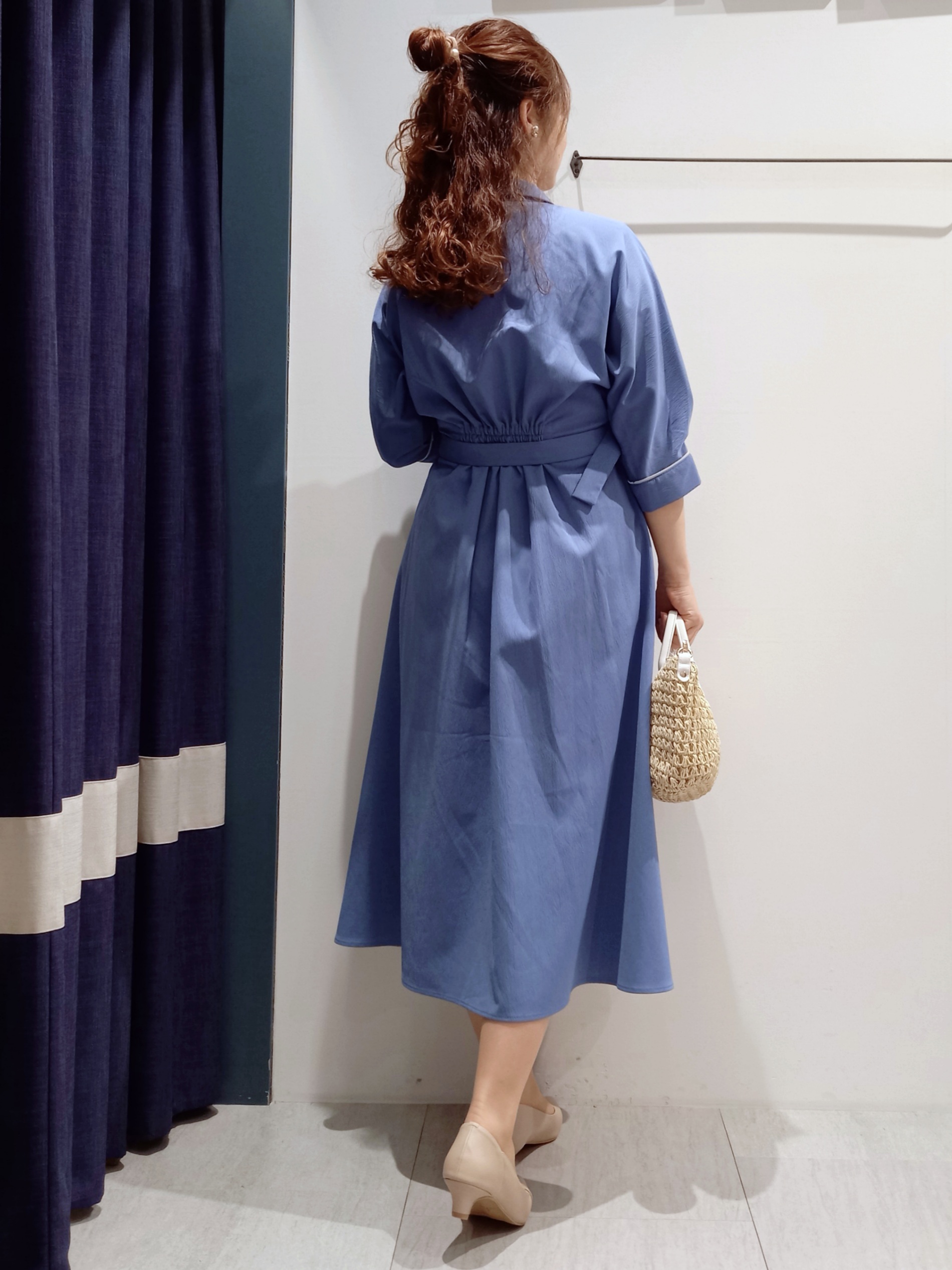 miiさんの「grove｜【貴島明日香さん着用・美シルエット】ウエストタック配色ワンピース」を使ったコーディネート