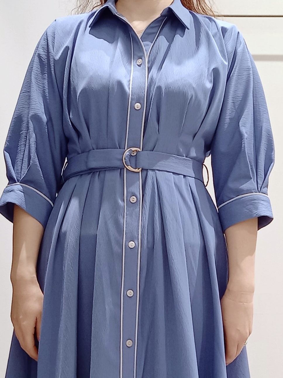 miiさんの「grove｜【貴島明日香さん着用・美シルエット】ウエストタック配色ワンピース」を使ったコーディネート