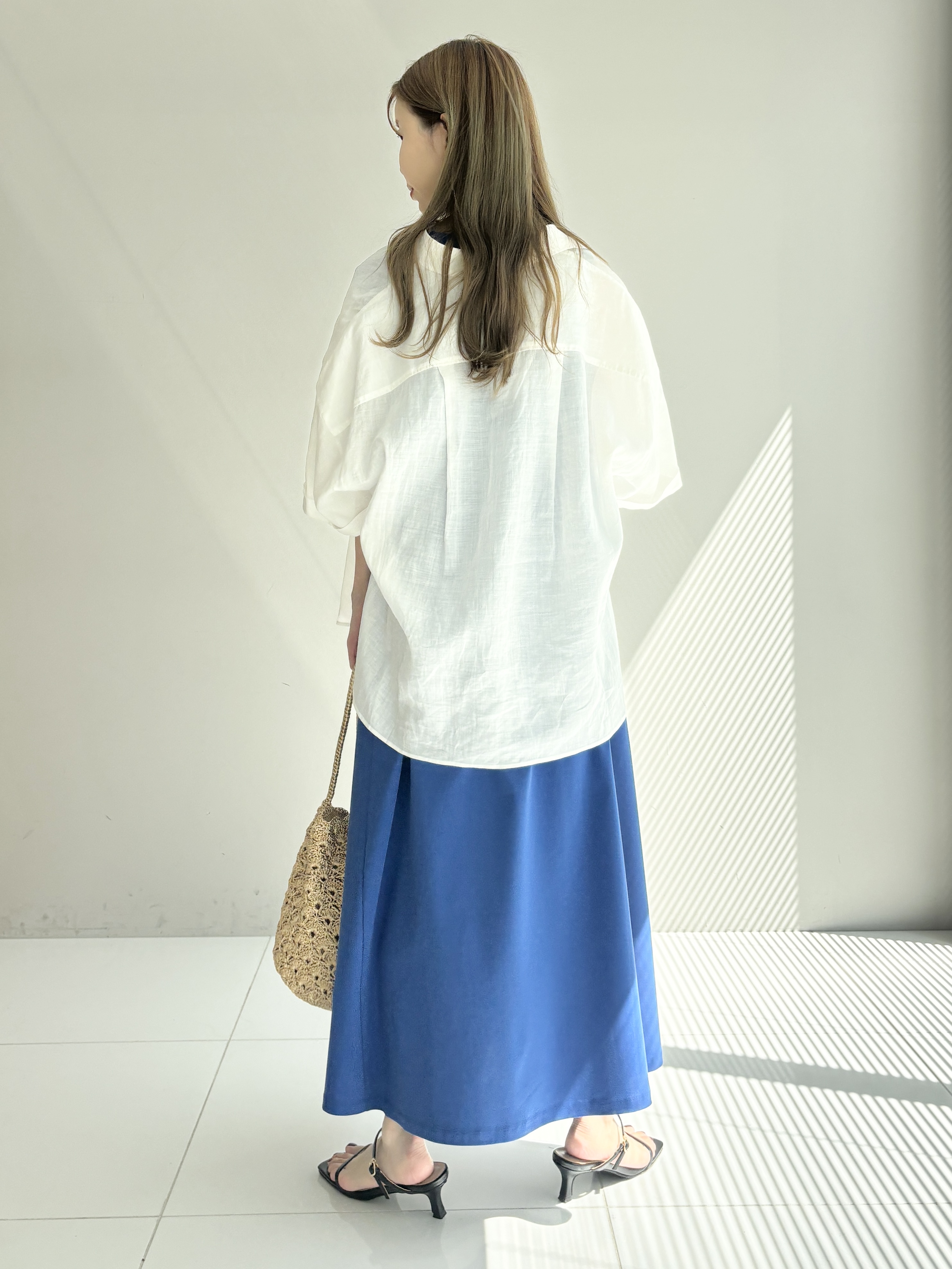 清水夏姫さんの「DRESSTERIOR｜【接触冷感／抗菌防臭／消臭/ウォッシャブル】アイスクリアコットン フレンチスリーブワンピース」を使ったコーディネート