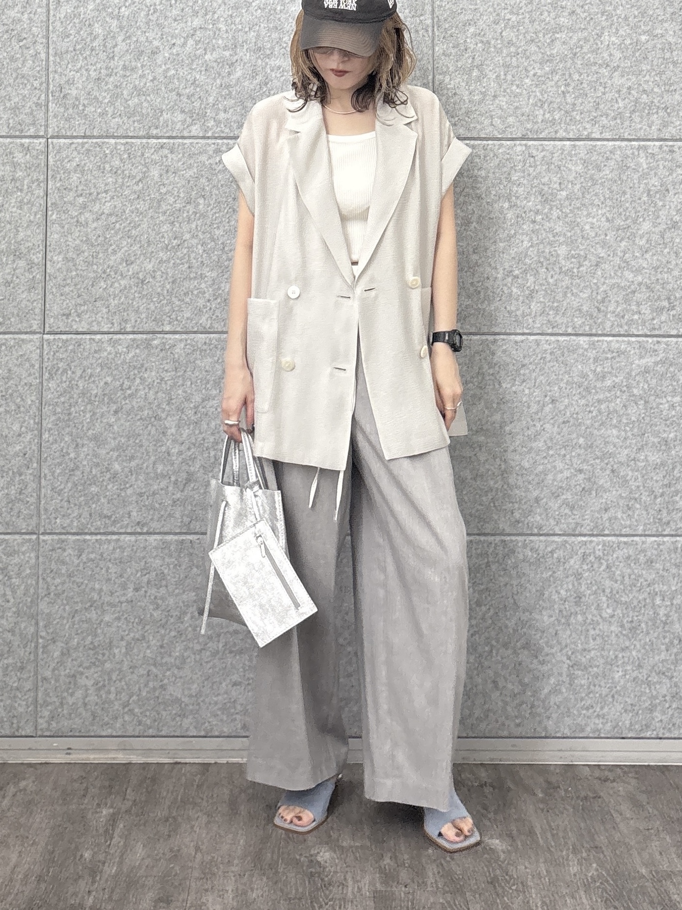 kotakiさんの「INDIVI｜ワッシャーシアーダブルジャケット」を使ったコーディネート