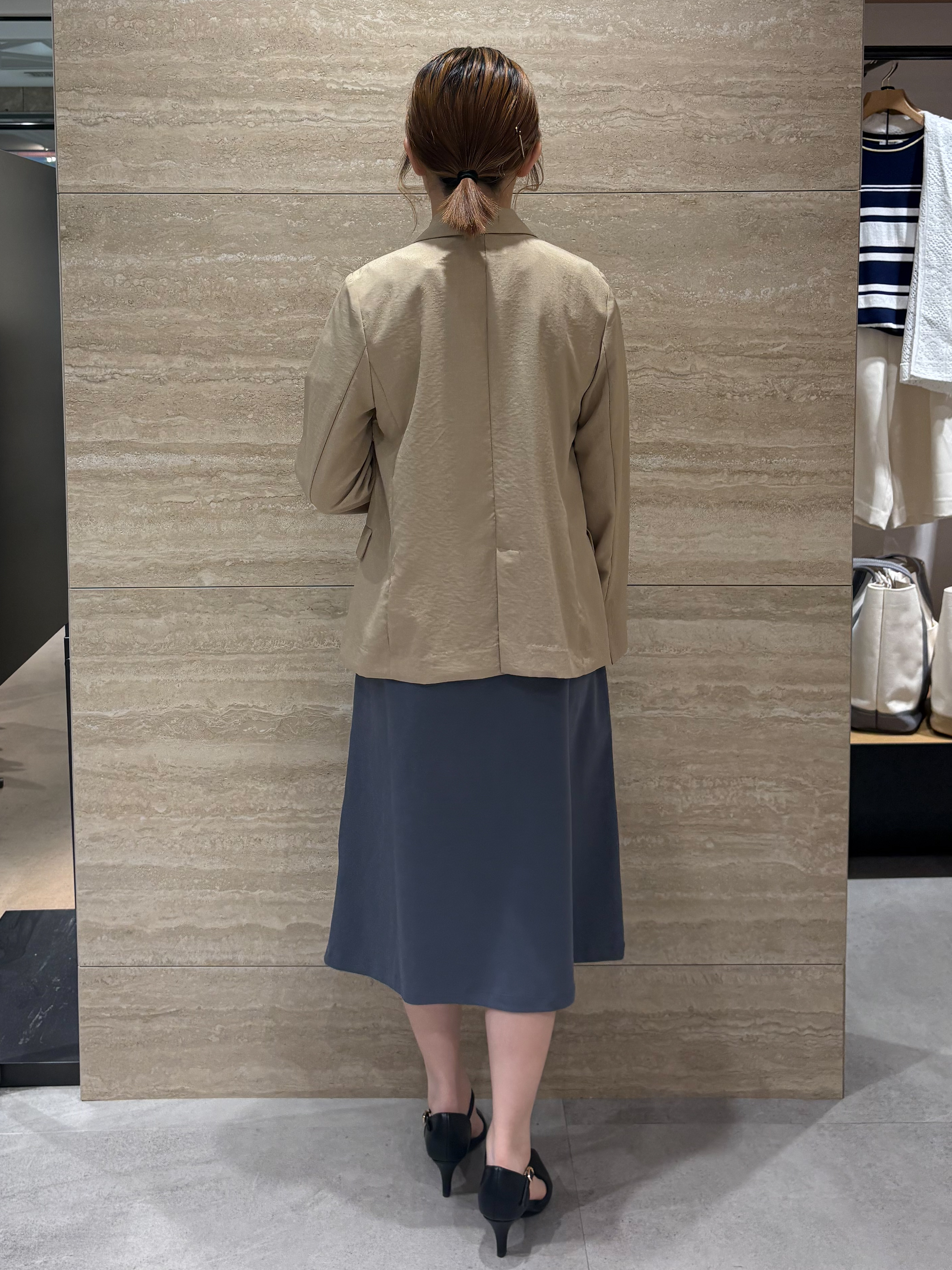 ふうかさんの「index｜《再入荷》ダブルブレストテーラードジャケット【接触冷感／吸水速乾／イージーアイロン／防シワ／洗濯機O」を使ったコーディネート