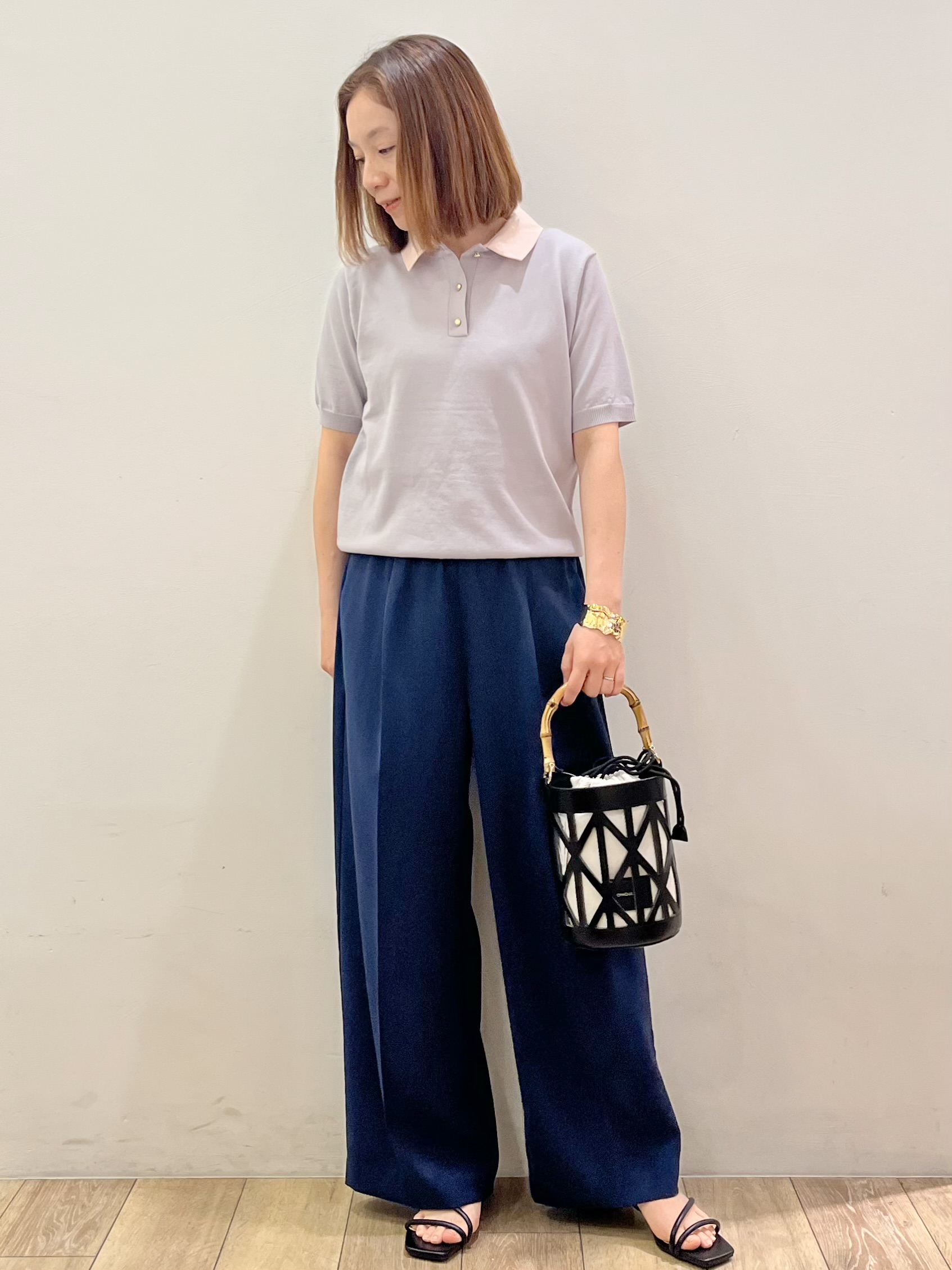 kcさんの「OPAQUE.CLIP｜2WAY衿付きニット【洗濯機OK】」を使ったコーディネート