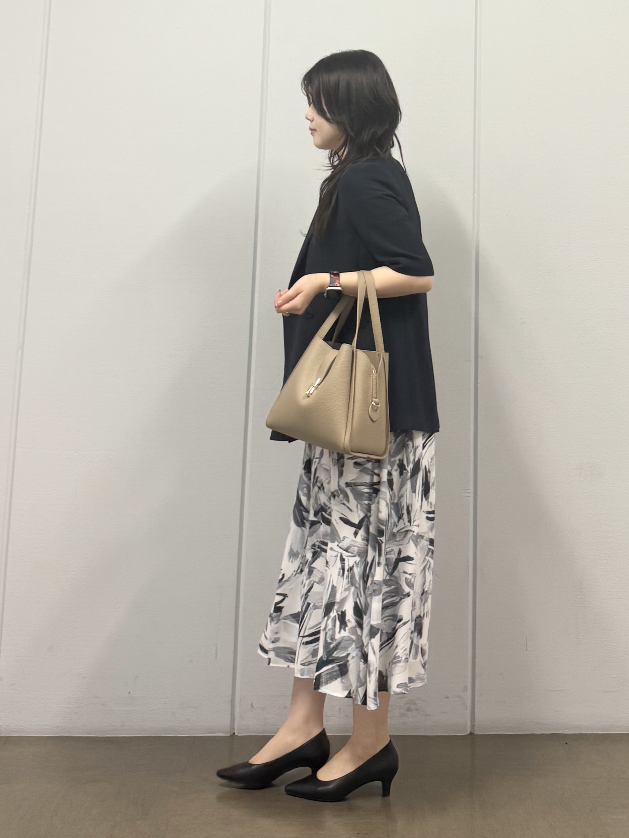 mizukiさんの「INDIVI｜【着る日傘】ハーフスリーブダブルジャケット」を使ったコーディネート