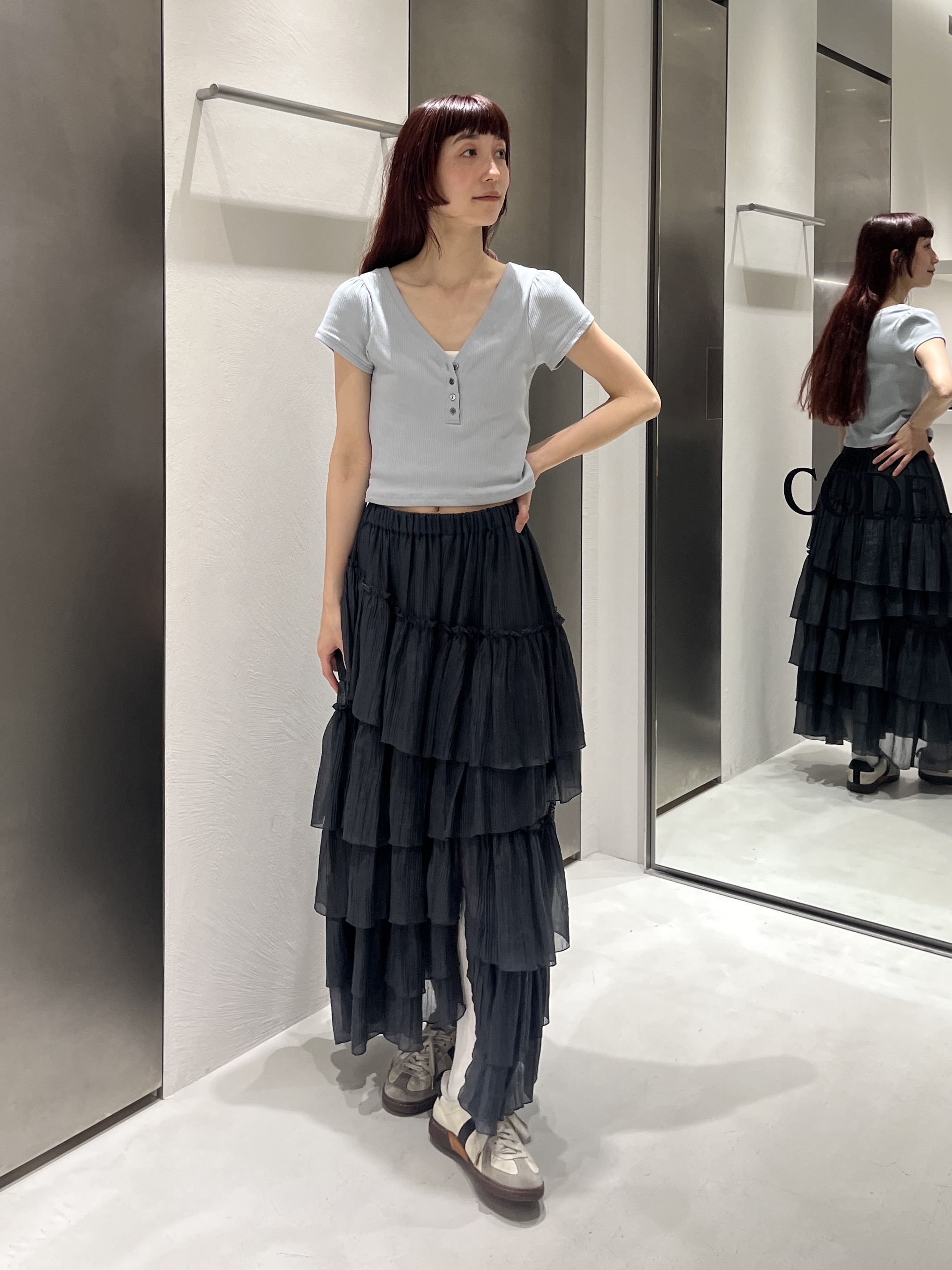 Rielさんの「CODE A｜M everyday rib button tee」を使ったコーディネート