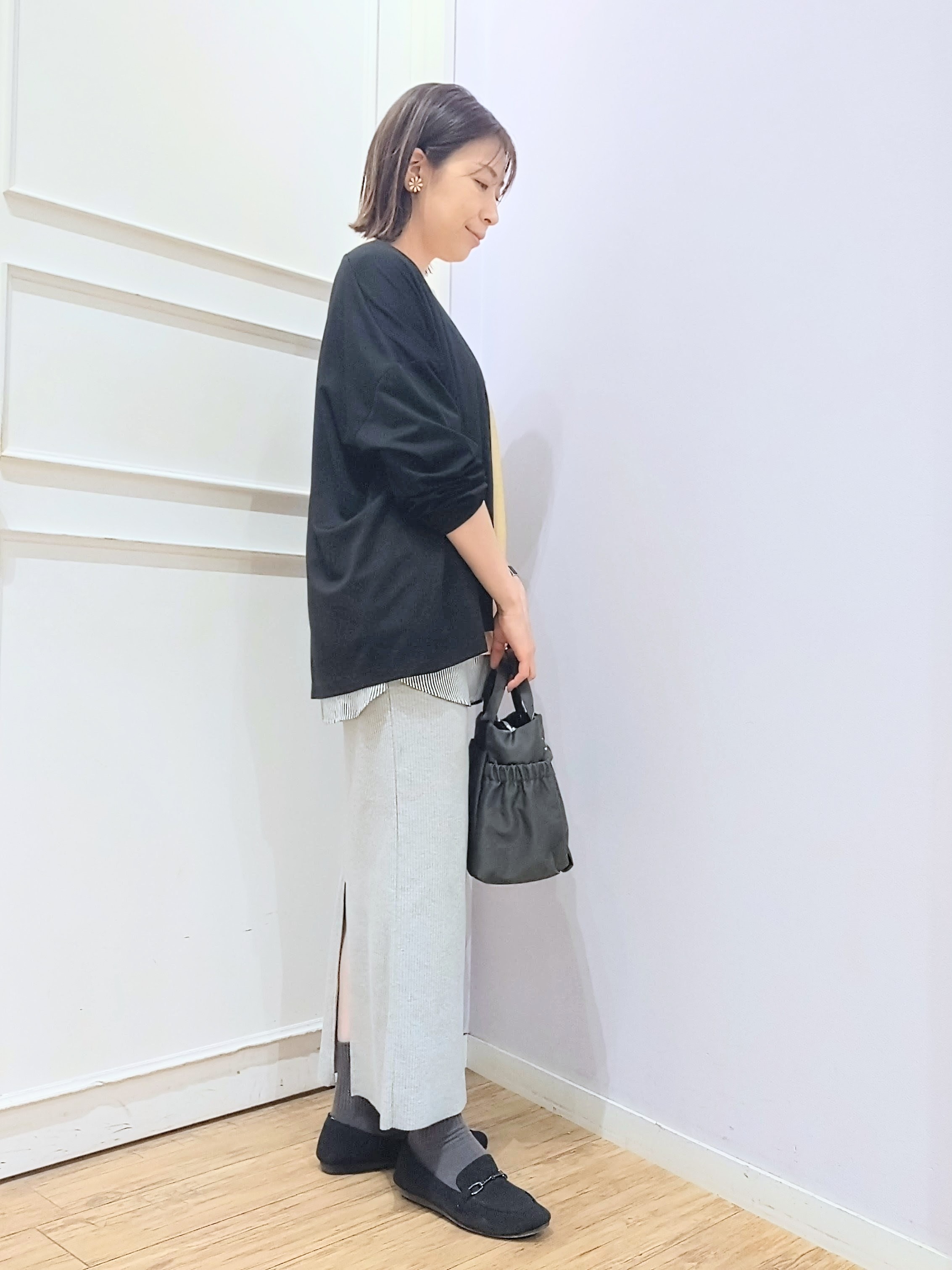 miomioさんの「SHOO･LA･RUE｜【洗濯機可/体型カバー】1枚でサマ見え 7分袖スラブレイヤード風トップス」を使ったコーディネート