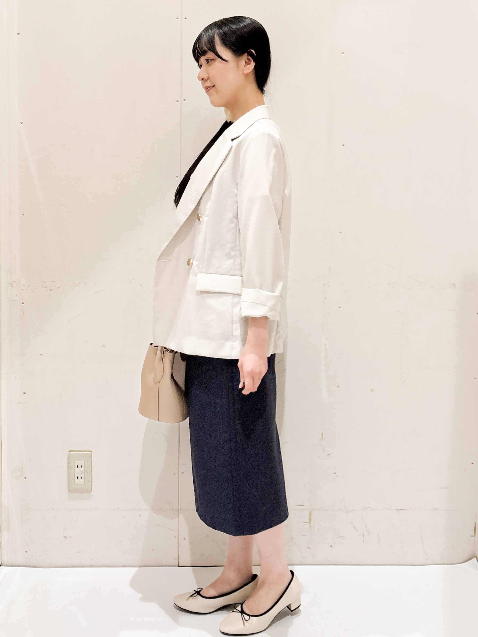 Hinaさんの「OPAQUE.CLIP｜《再入荷》ダブルブレストテーラードジャケット【接触冷感／吸水速乾／イージーアイロン／防シワ／洗濯機O」を使ったコーディネート
