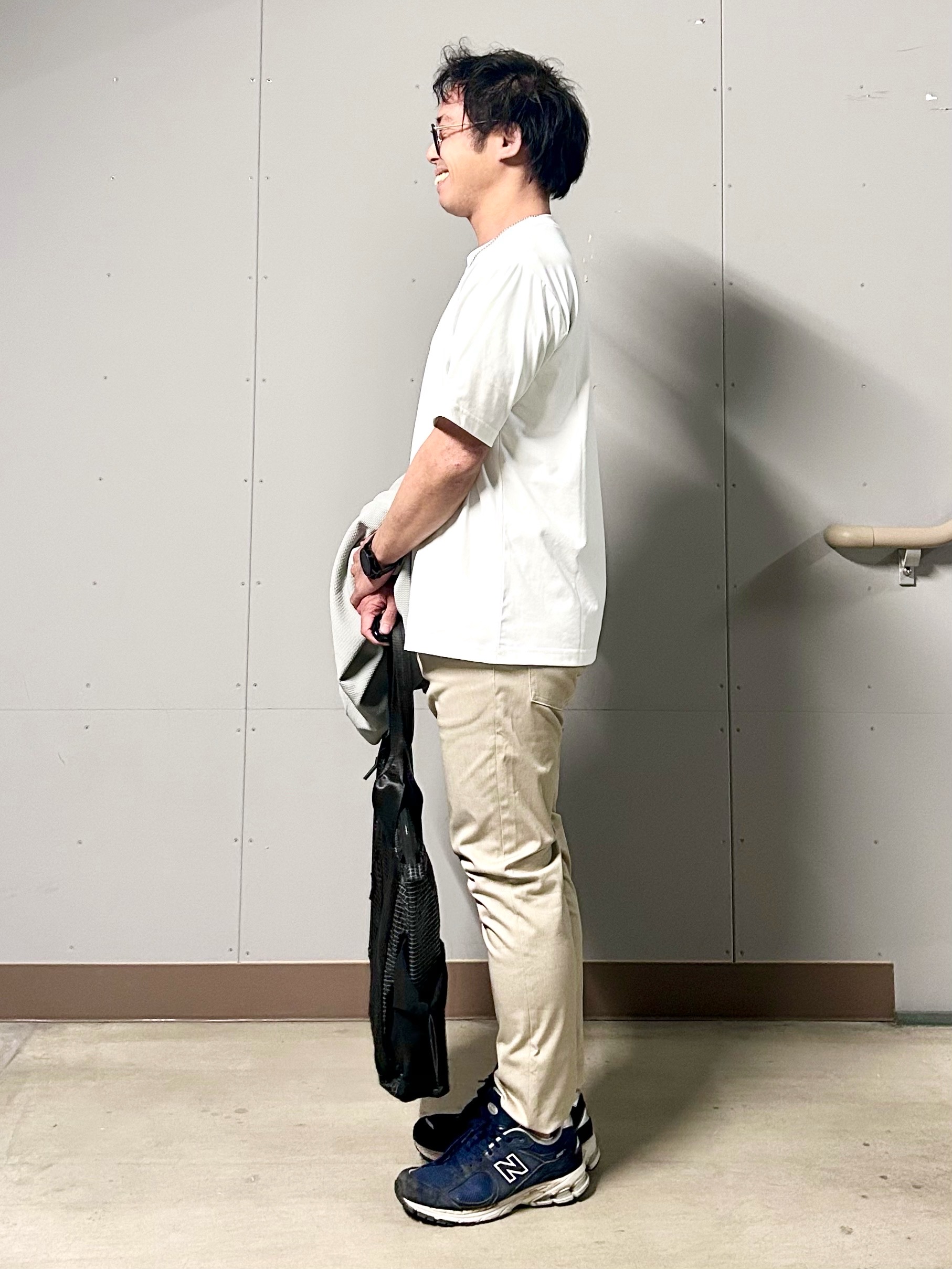 KENJI Iさんの「THE SHOP TK｜【2点セット】カーディガン＋半袖Tシャツ 洗濯機OK」を使ったコーディネート