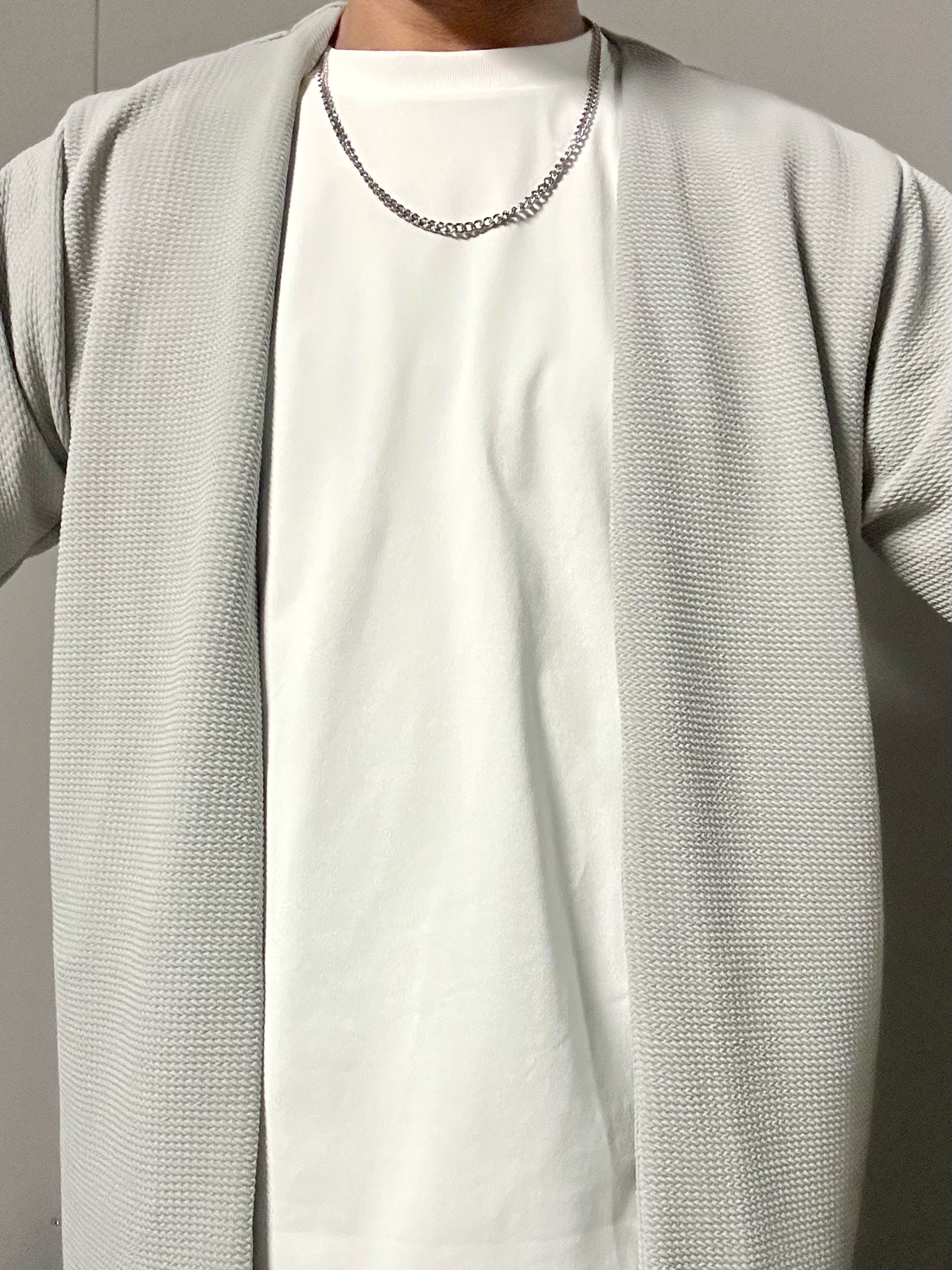 KENJI Iさんの「THE SHOP TK｜【2点セット】カーディガン＋半袖Tシャツ 洗濯機OK」を使ったコーディネート