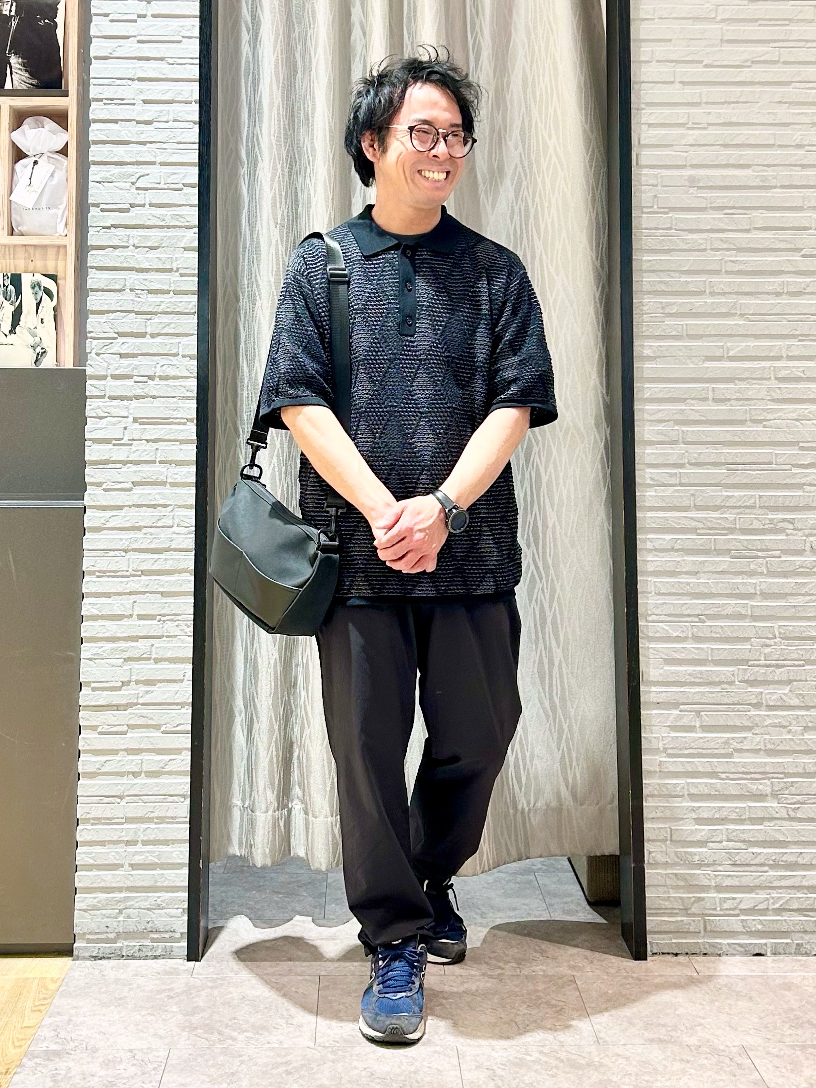 KENJI Iさんの「THE SHOP TK｜【主張しすぎない配色バランス】アーガイルメッシュポロ半袖Tシャツ 洗濯機OK」を使ったコーディネート