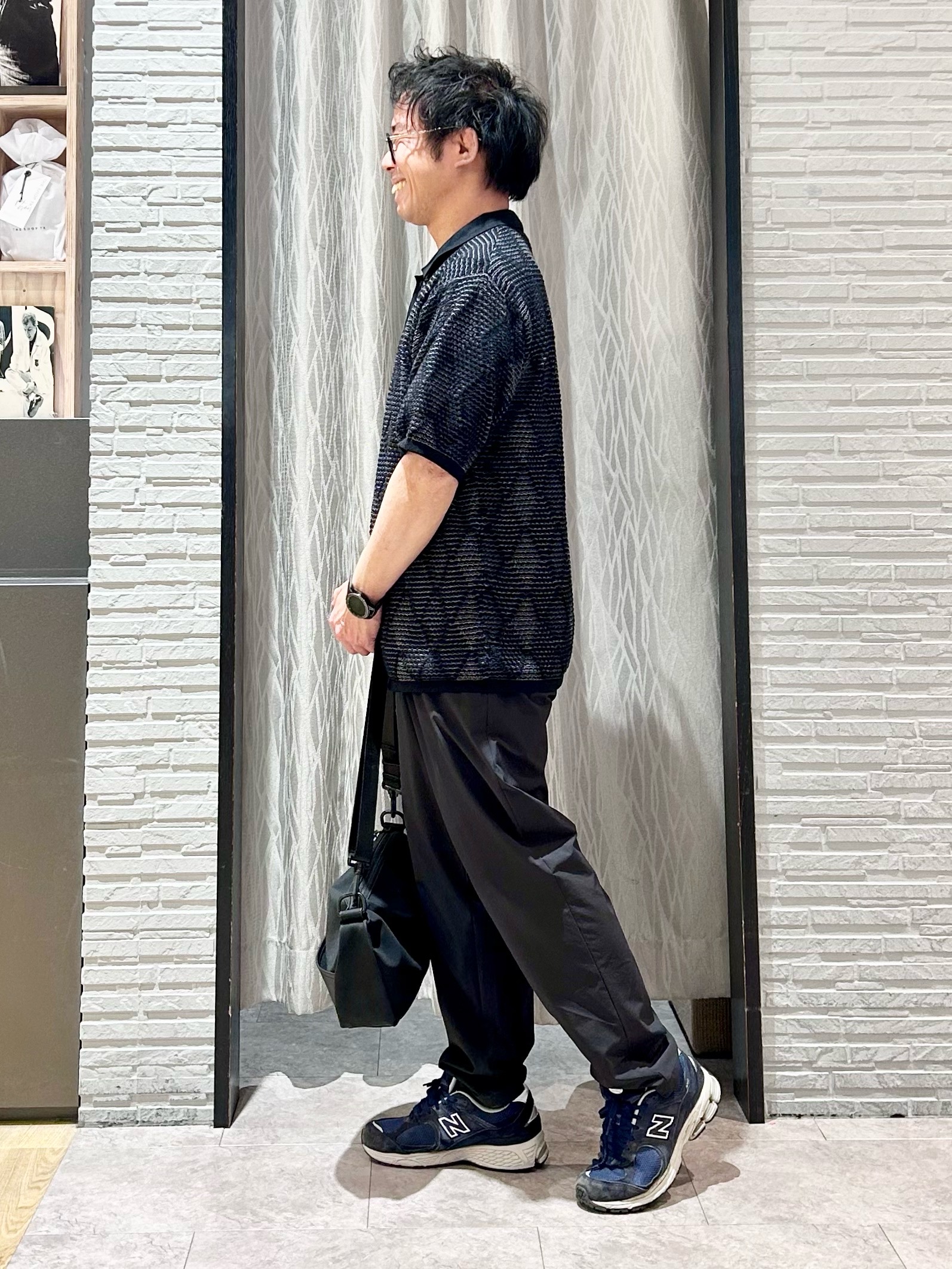 KENJI Iさんの「THE SHOP TK｜【主張しすぎない配色バランス】アーガイルメッシュポロ半袖Tシャツ 洗濯機OK」を使ったコーディネート