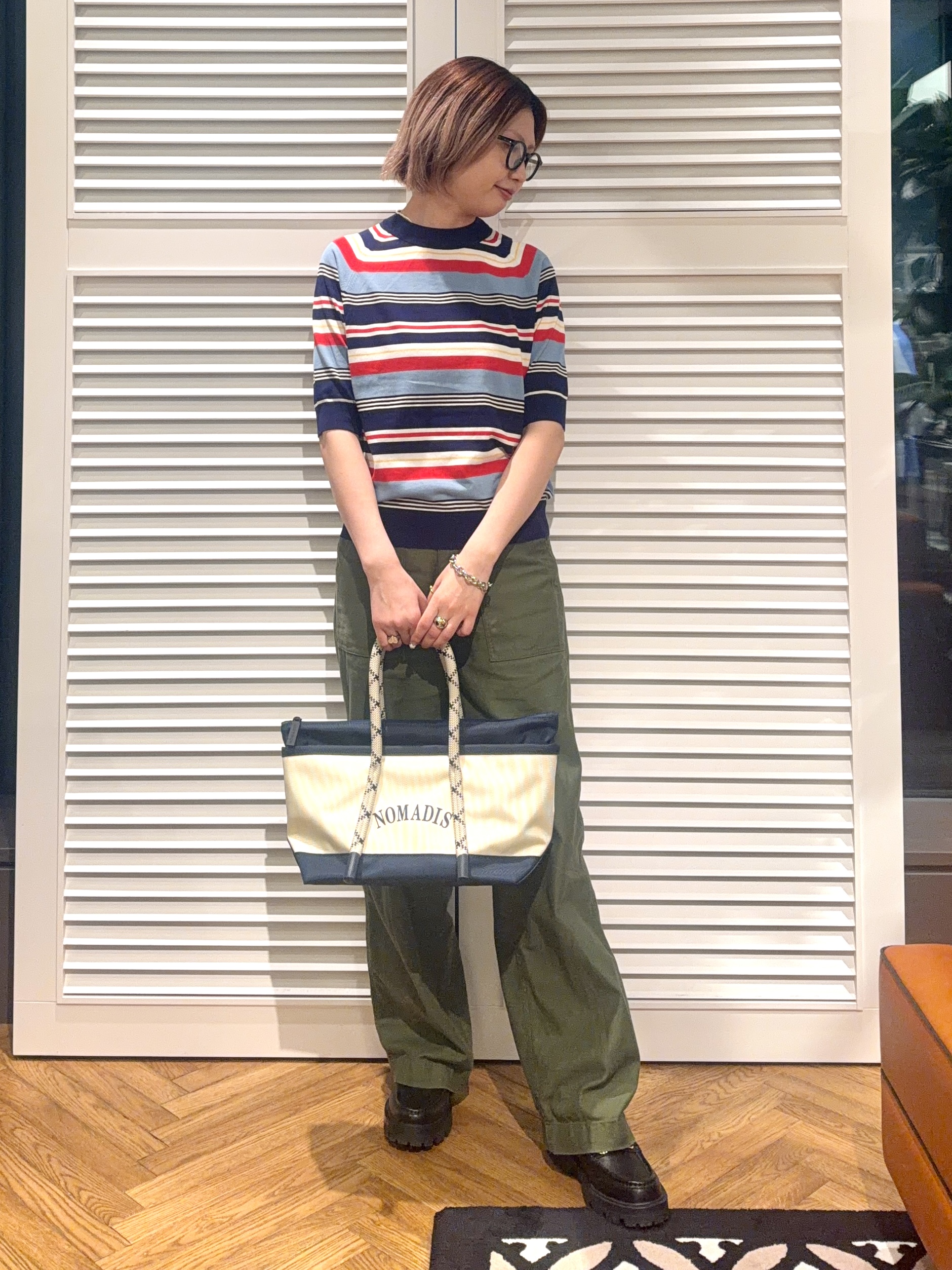 renaさんの「DRESSTERIOR｜【otonaMUSE5月号掲載】コットンシルクマルチボーダーニット」を使ったコーディネート