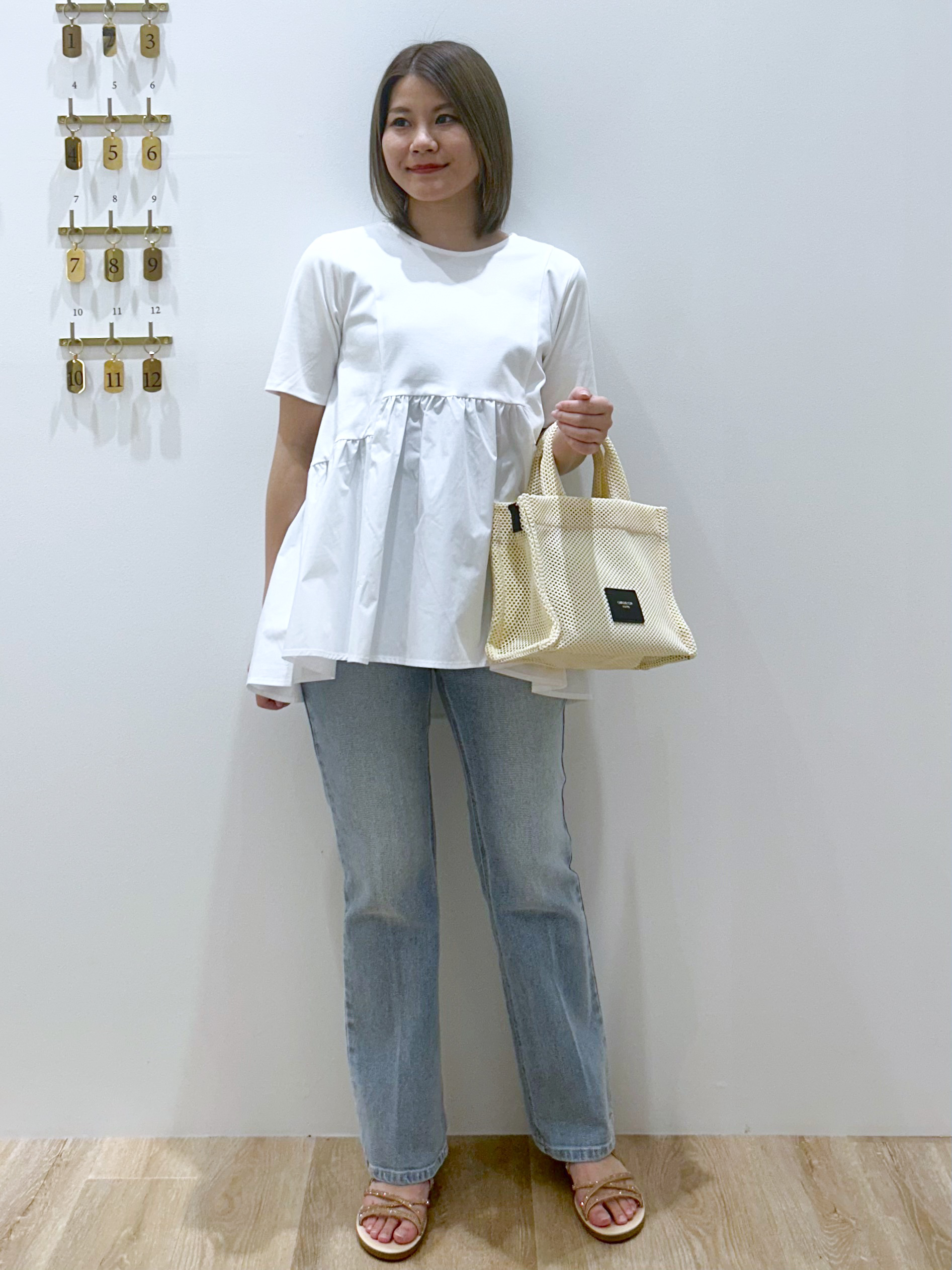 suzukaさんの「OPAQUE.CLIP｜ペプラムドッキングカットソー【洗濯機OK】」を使ったコーディネート