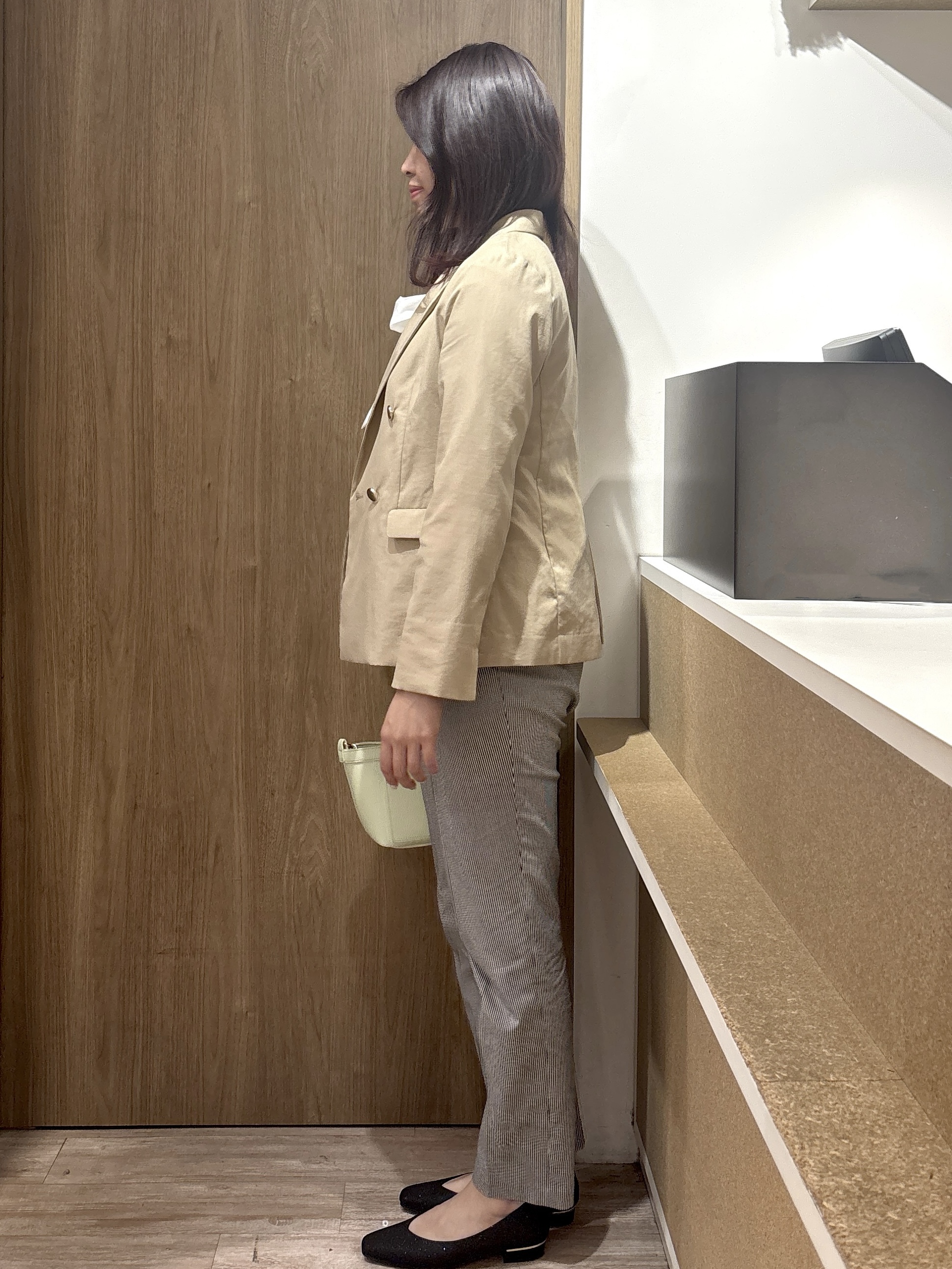 このかさんの「index｜《再入荷》ダブルブレストテーラードジャケット【接触冷感／吸水速乾／イージーアイロン／防シワ／洗濯機O」を使ったコーディネート