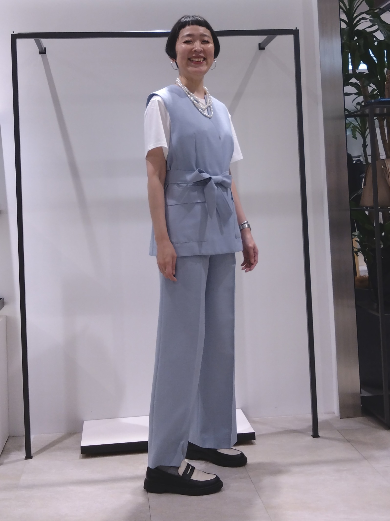 まちこさんの「UNTITLED｜【UV/接触冷感/セットアップ可】スラブワイドパンツ」を使ったコーディネート