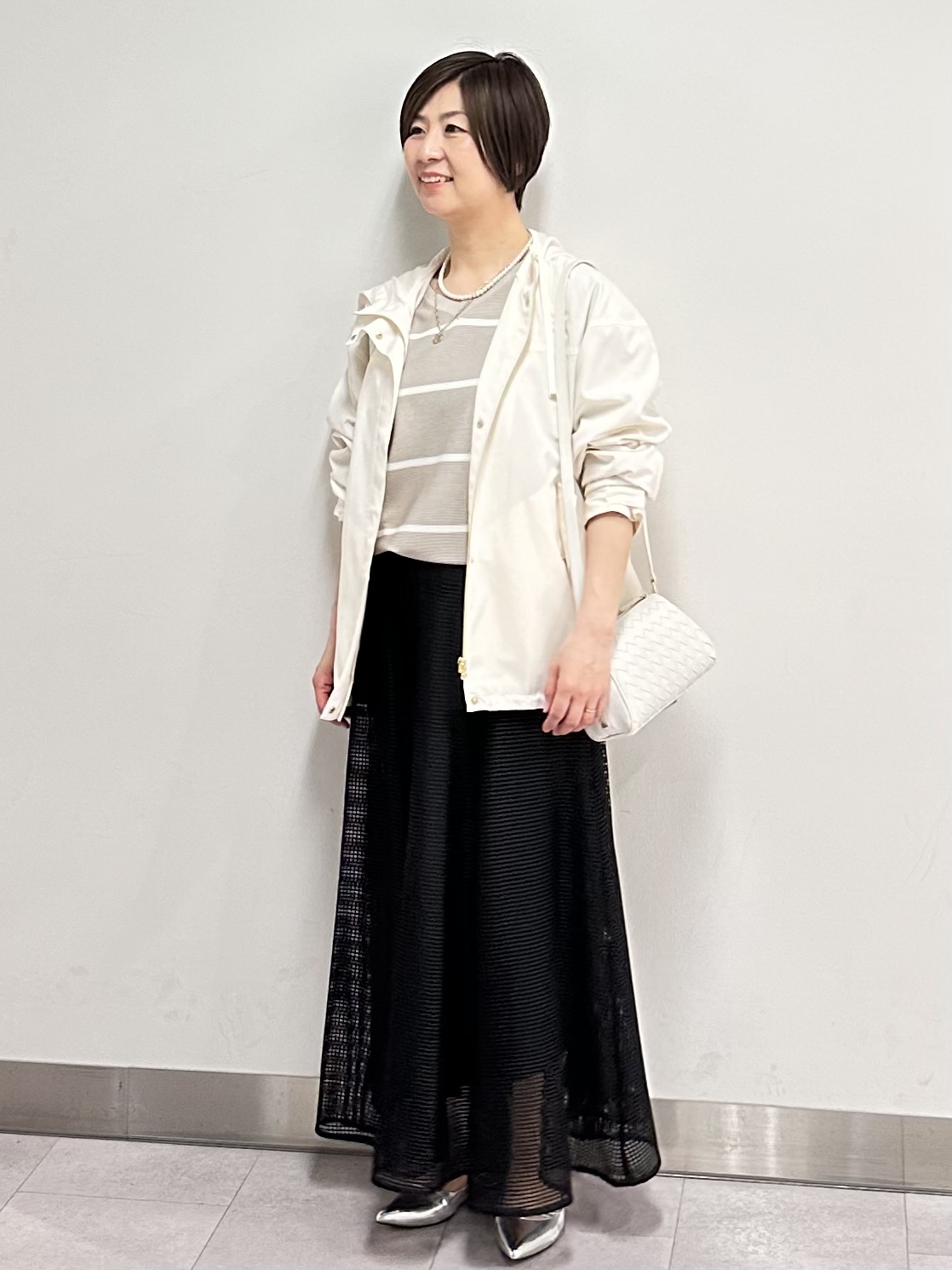 みなこさんの「UNTITLED｜【11色展開/体型カバー】前後2WAYフレンチスリーブニット」を使ったコーディネート