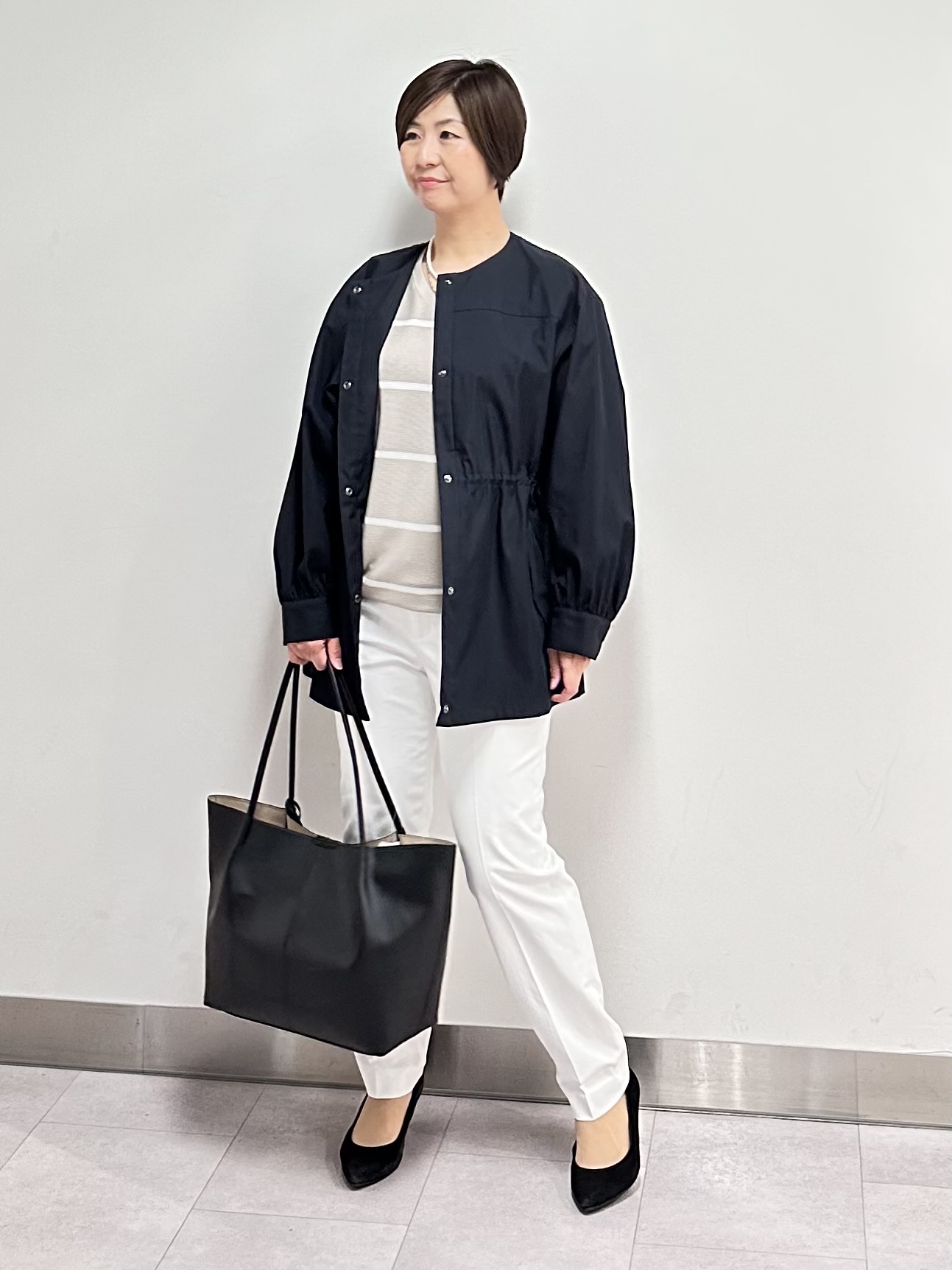 みなこさんの「UNTITLED｜【11色展開/体型カバー】前後2WAYフレンチスリーブニット」を使ったコーディネート