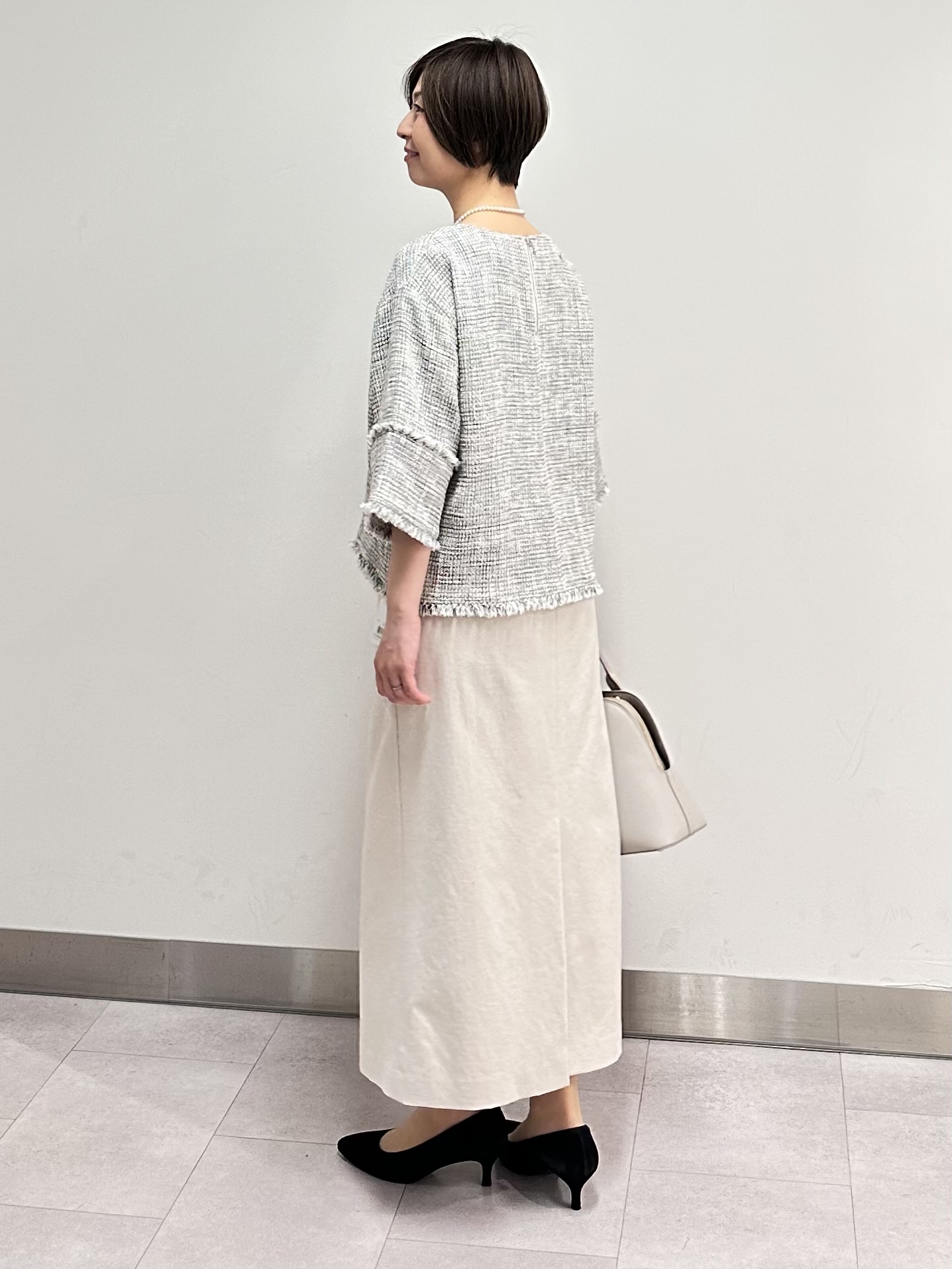 みなこさんの「UNTITLED｜【定番人気/はっ水/洗える】タスランショートトレンチコート」を使ったコーディネート