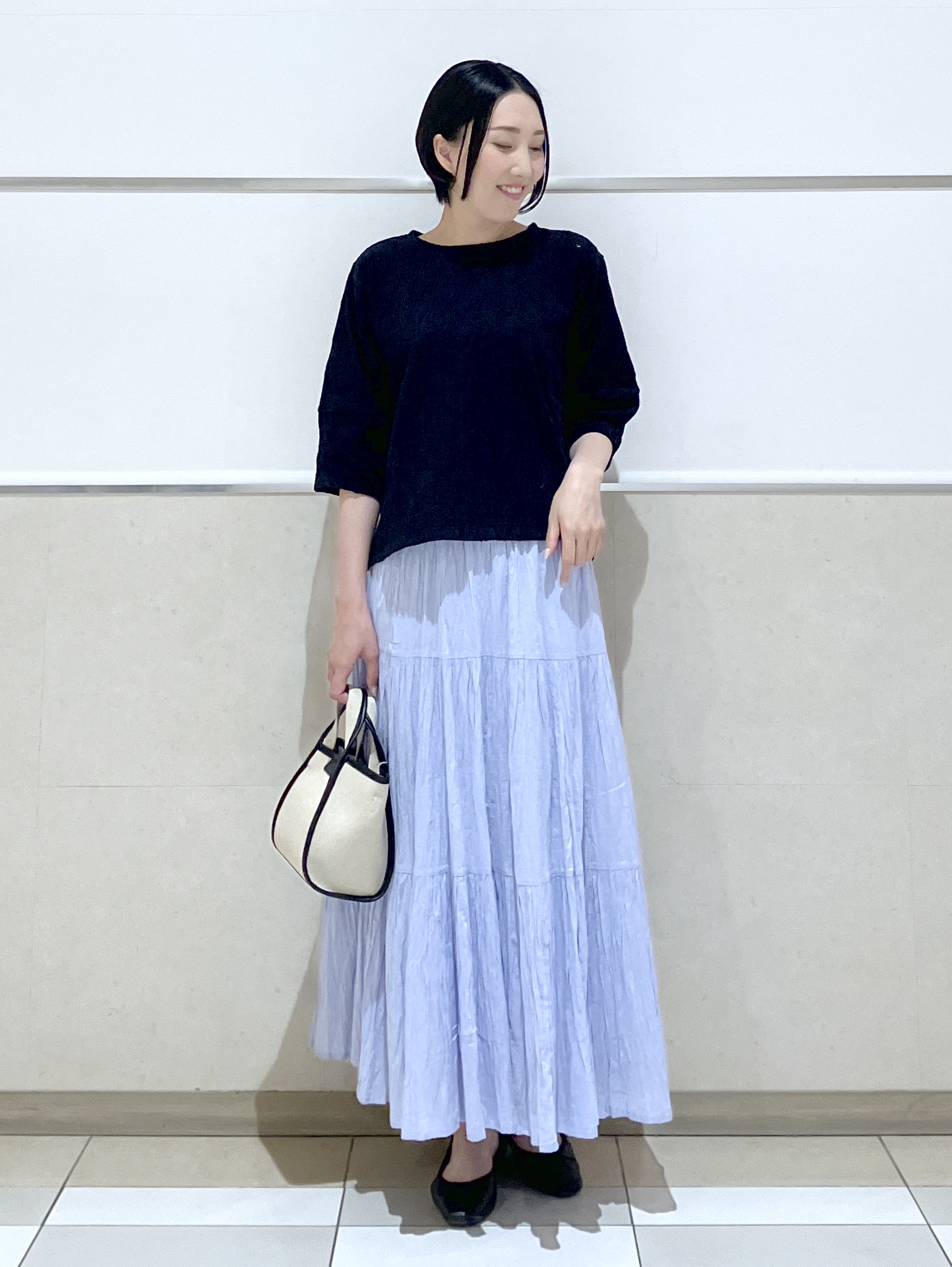 eriko さんの「Dessin｜【洗える】七分袖レースカットソー」を使ったコーディネート