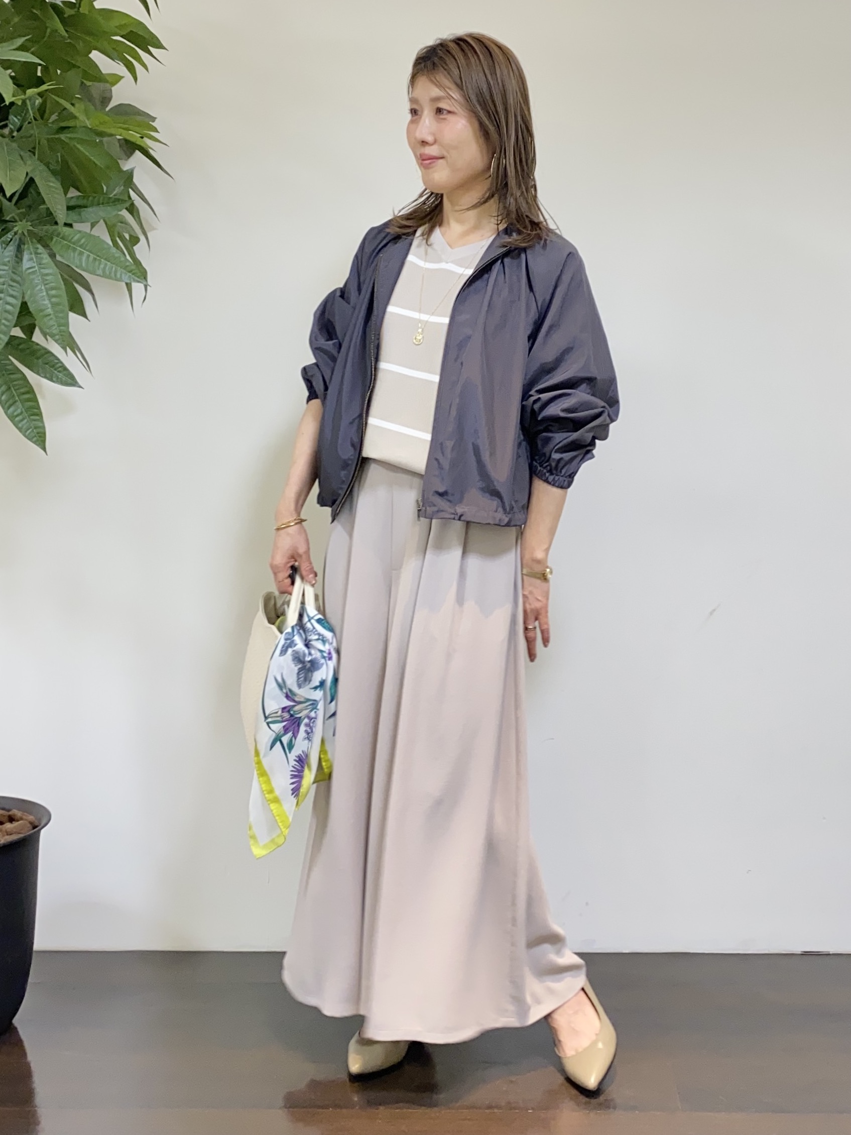 tomoさんの「UNTITLED｜【セットアップ可/はっ水】シャイニータイプライターブルゾン」を使ったコーディネート